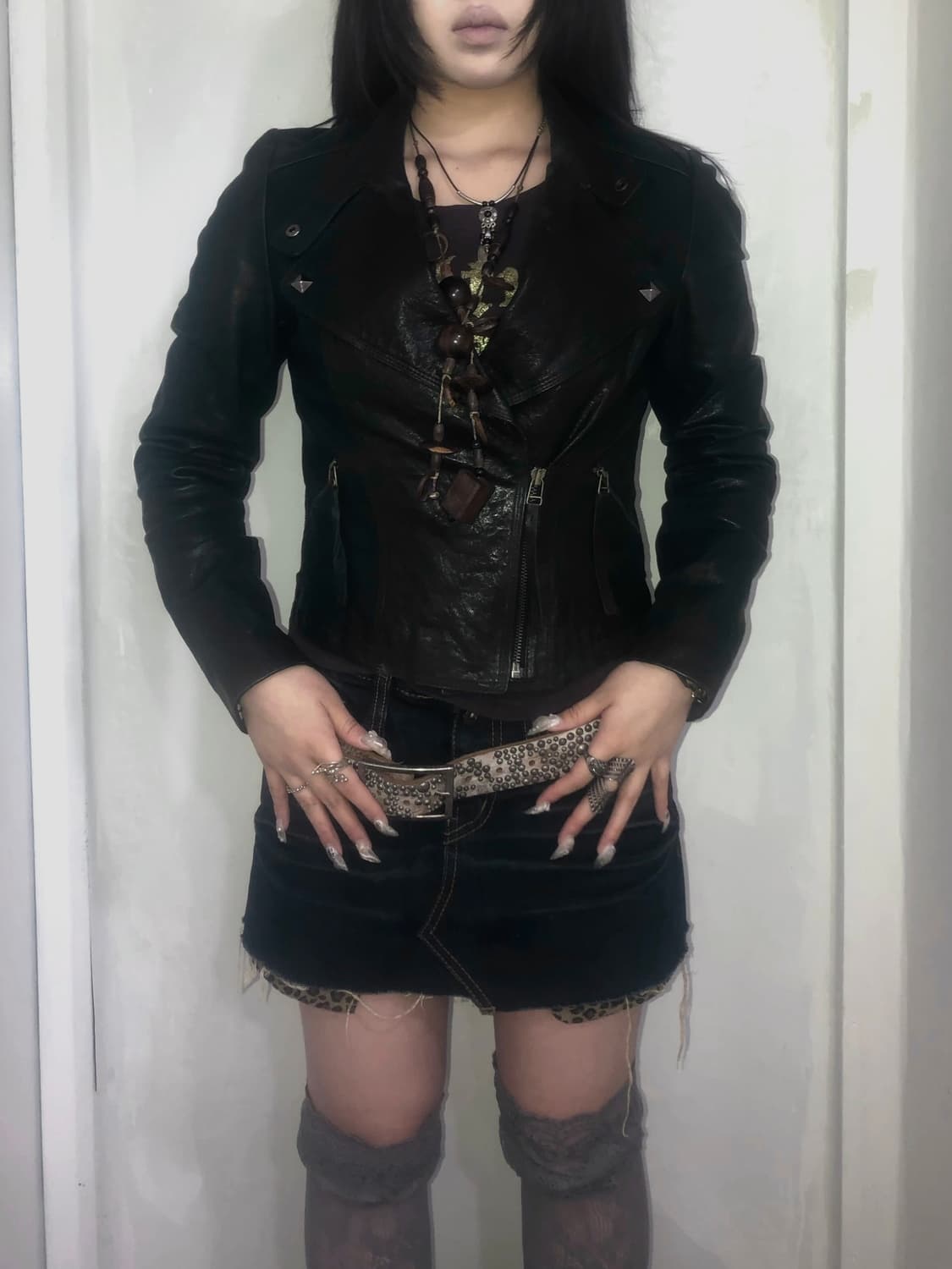 dark punky leopard set 상품이미지1