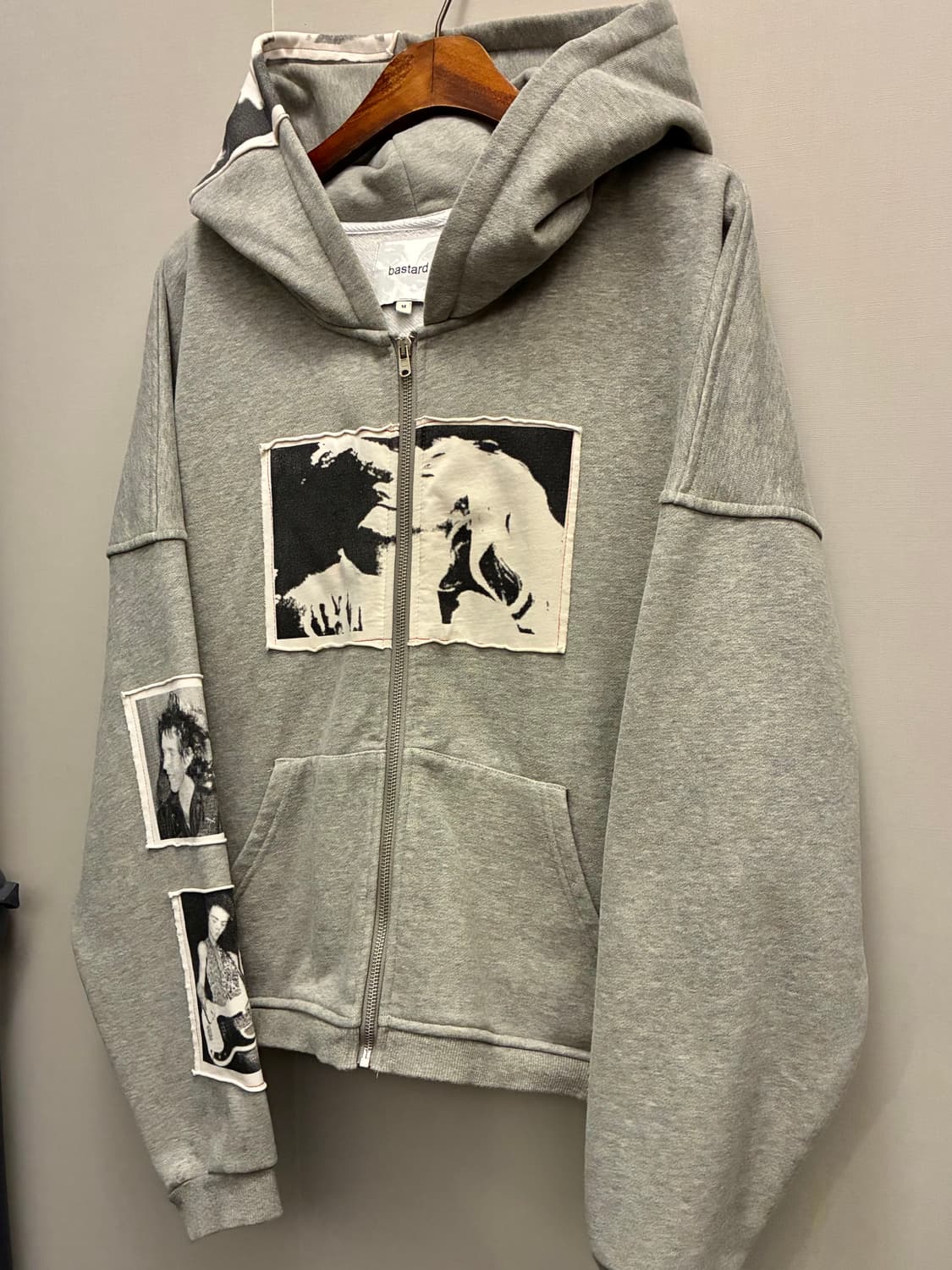 (M/105)Bastard 바스타드 펑크 프린트 오버핏 후드집업 니키 상품이미지3