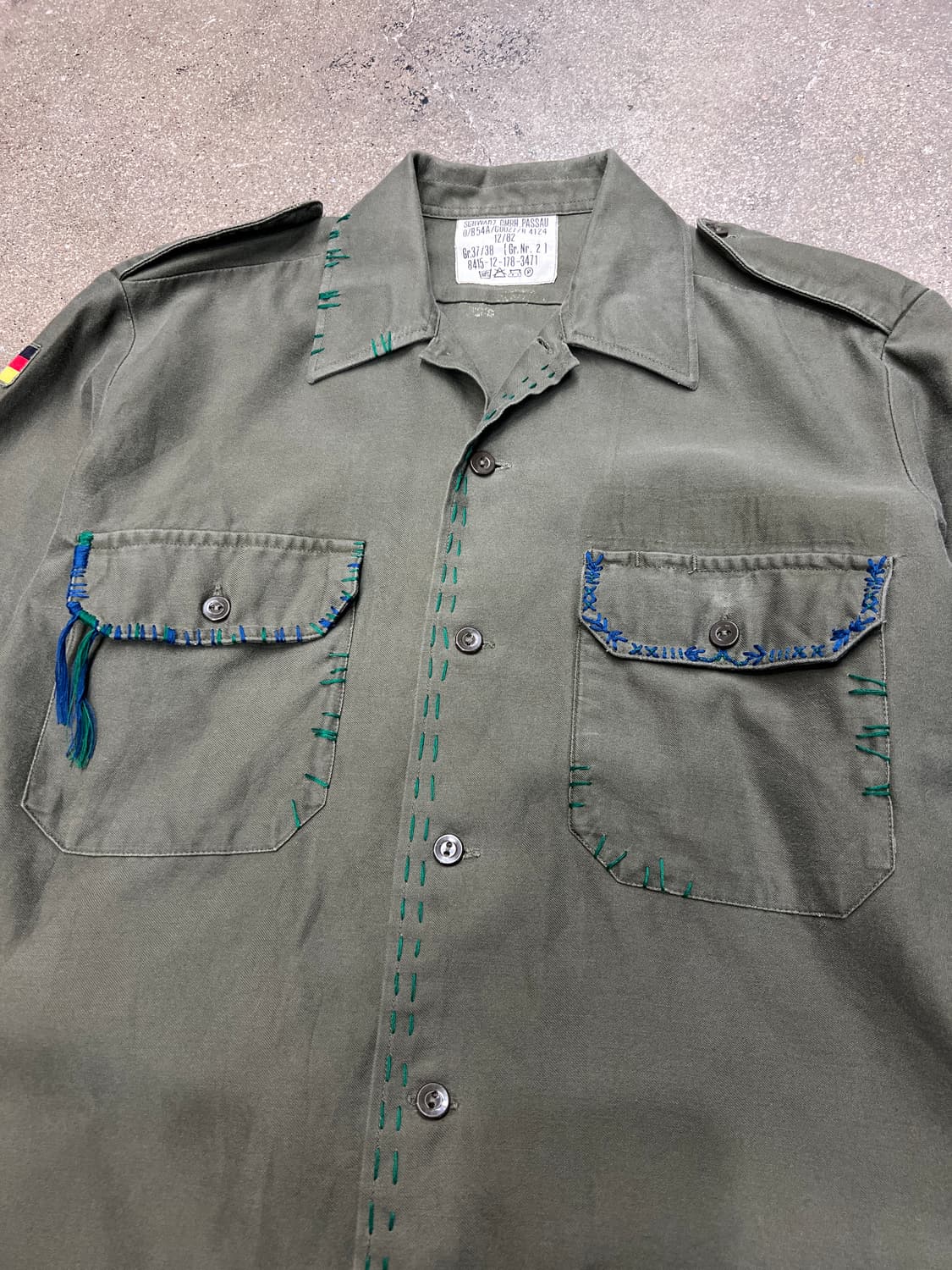 독일군 필드 셔츠 자켓 자수 handmade 상품이미지2