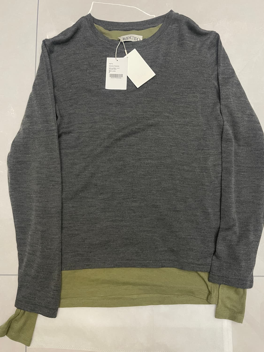 렉토 노바 레이어드 티셔츠 멜란지 그레이 상품이미지5