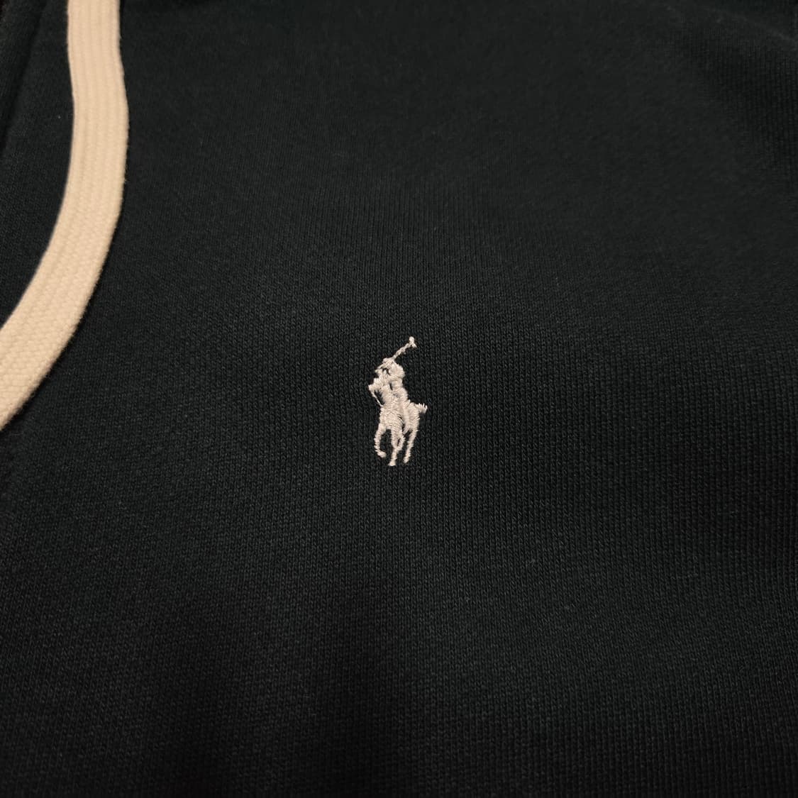 XL 폴로랄프로렌 써멀 헤비코튼 투웨이 집업 후드 블랙 상품이미지2