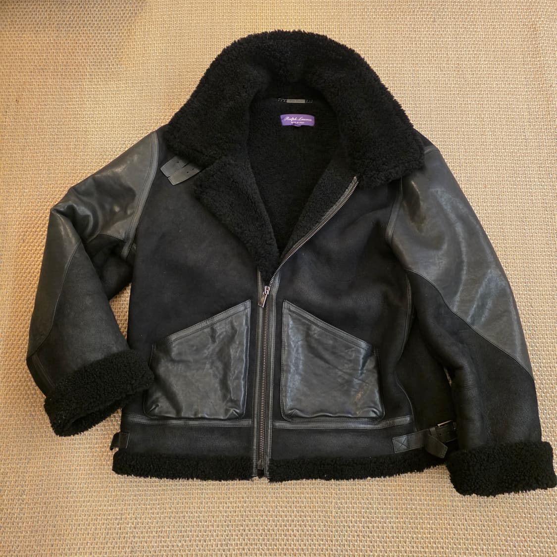 랄프로렌 퍼플라벨 이탈리안 최고급 새끼양 시어링 B-3 무스탕 자켓 상품이미지6