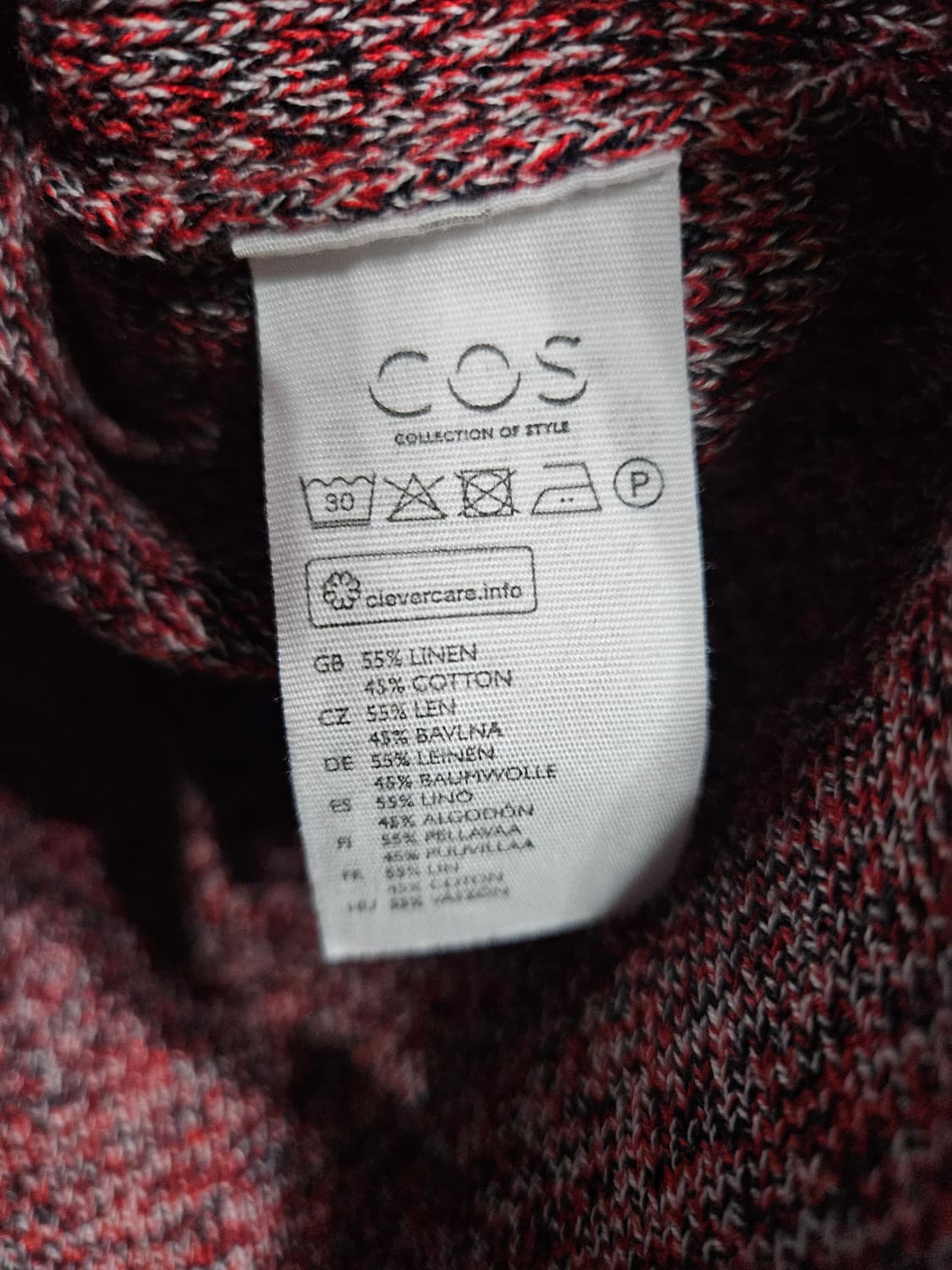 코스 멜란지 라이트 버건디 남성 슬림핏 95 니트 상품이미지8