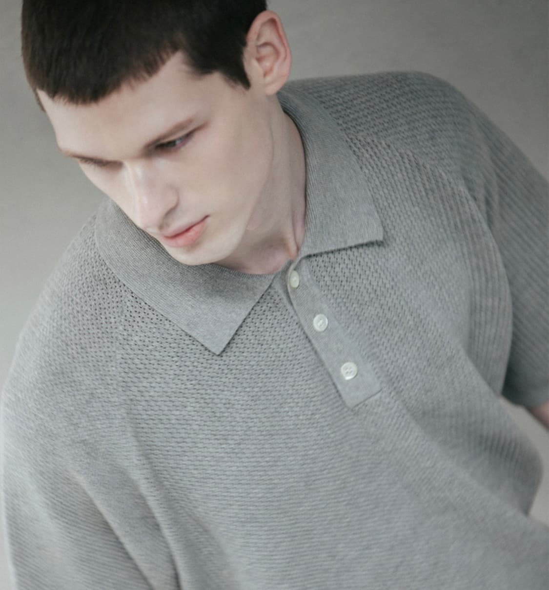 (3) 블랭크룸 하드트위스트 래글런 니트 멜란지그레이 상품이미지1