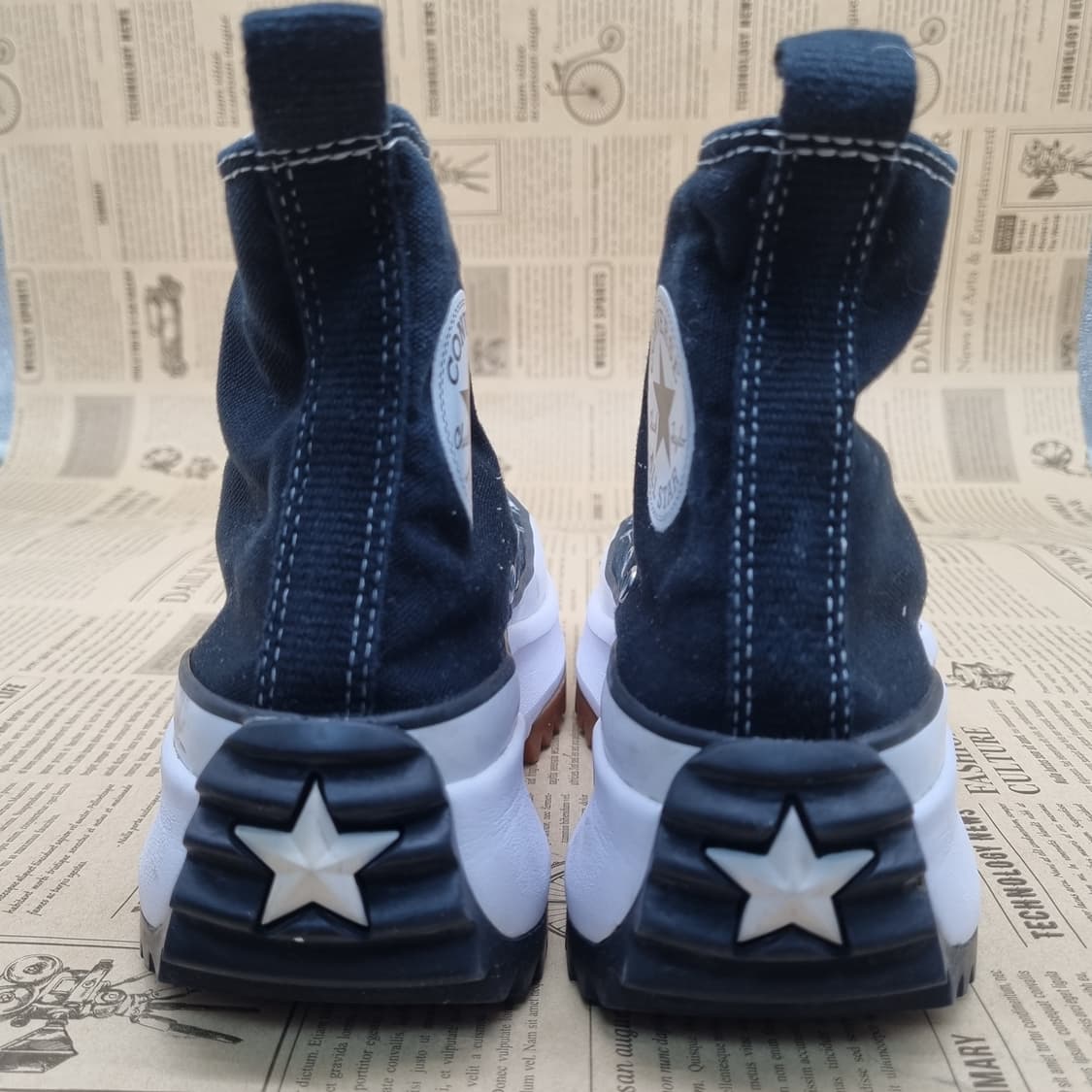 컨버스 런스타 하이크 블랙 플랫폼 스니커즈235 상품이미지4