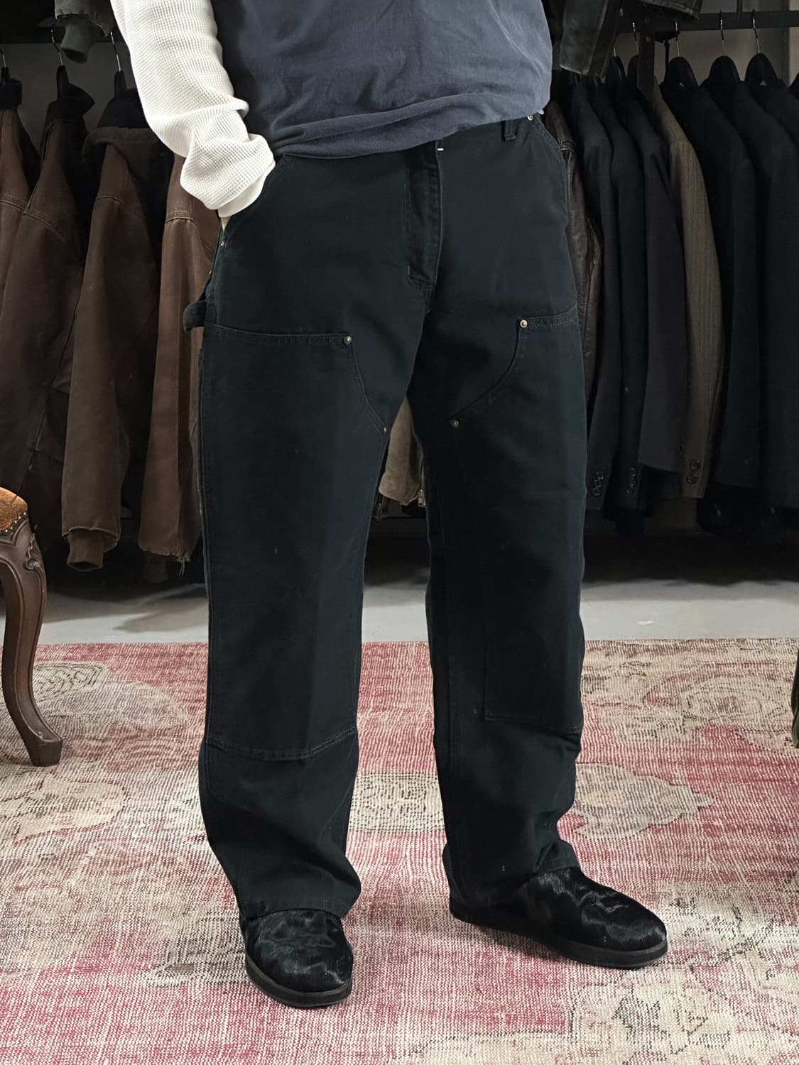 OG 칼하트 B136 더블니 블랙 칼하트 썩블니 카펜터 상품이미지3