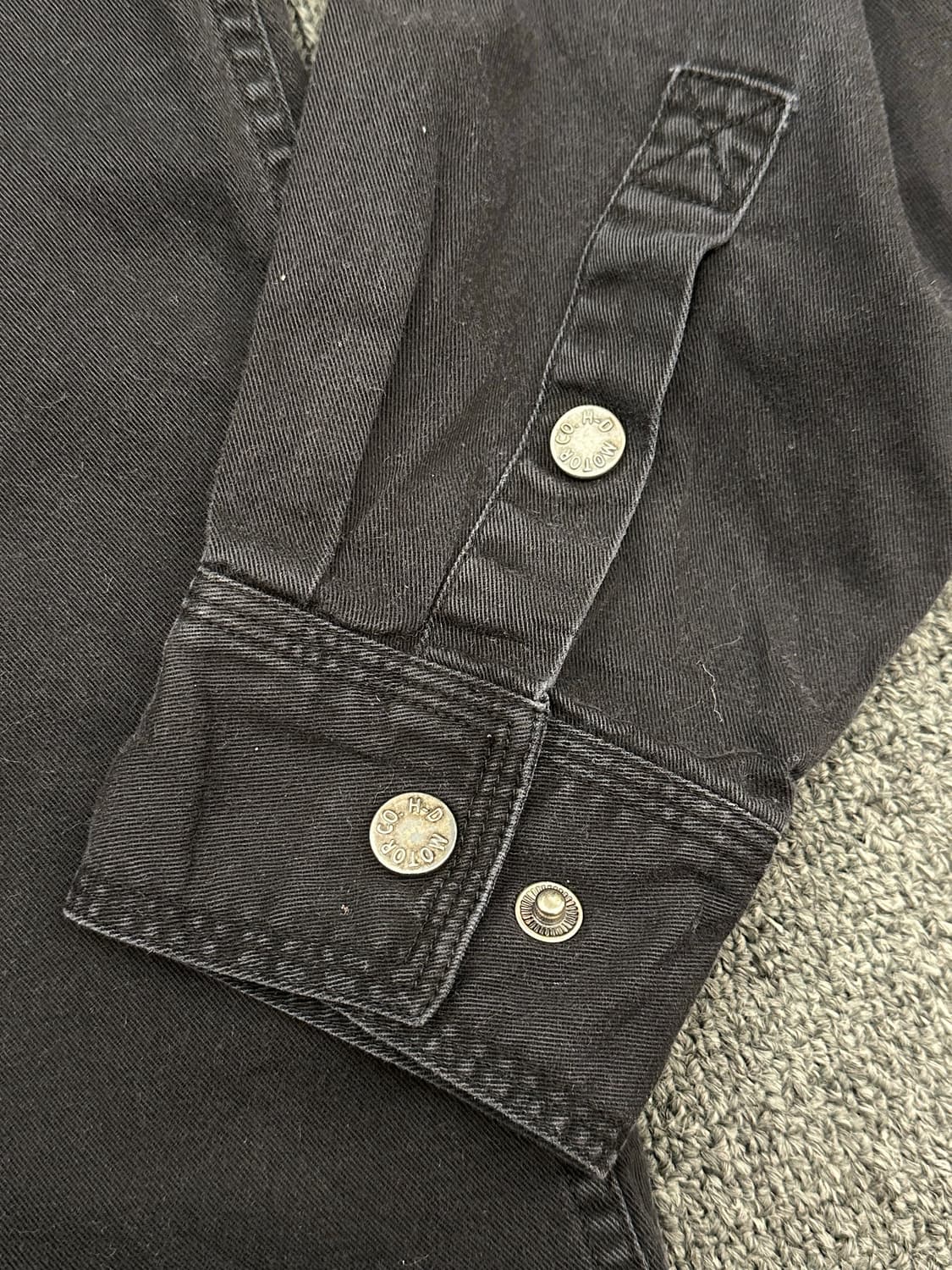 L)할리데이비슨 vintage 블랙 후면 패치 코튼 긴팔셔츠 상품이미지3