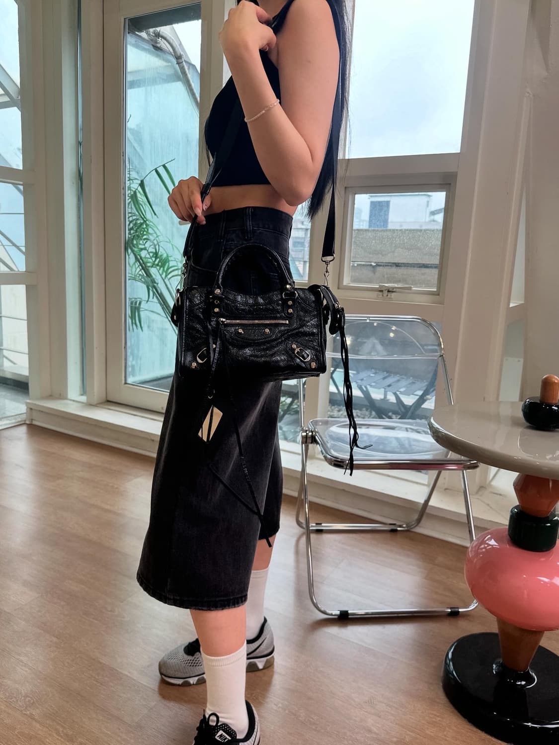 [SA급 정품] 발렌시아가 시티 모터백 미니 블랙 상품이미지10