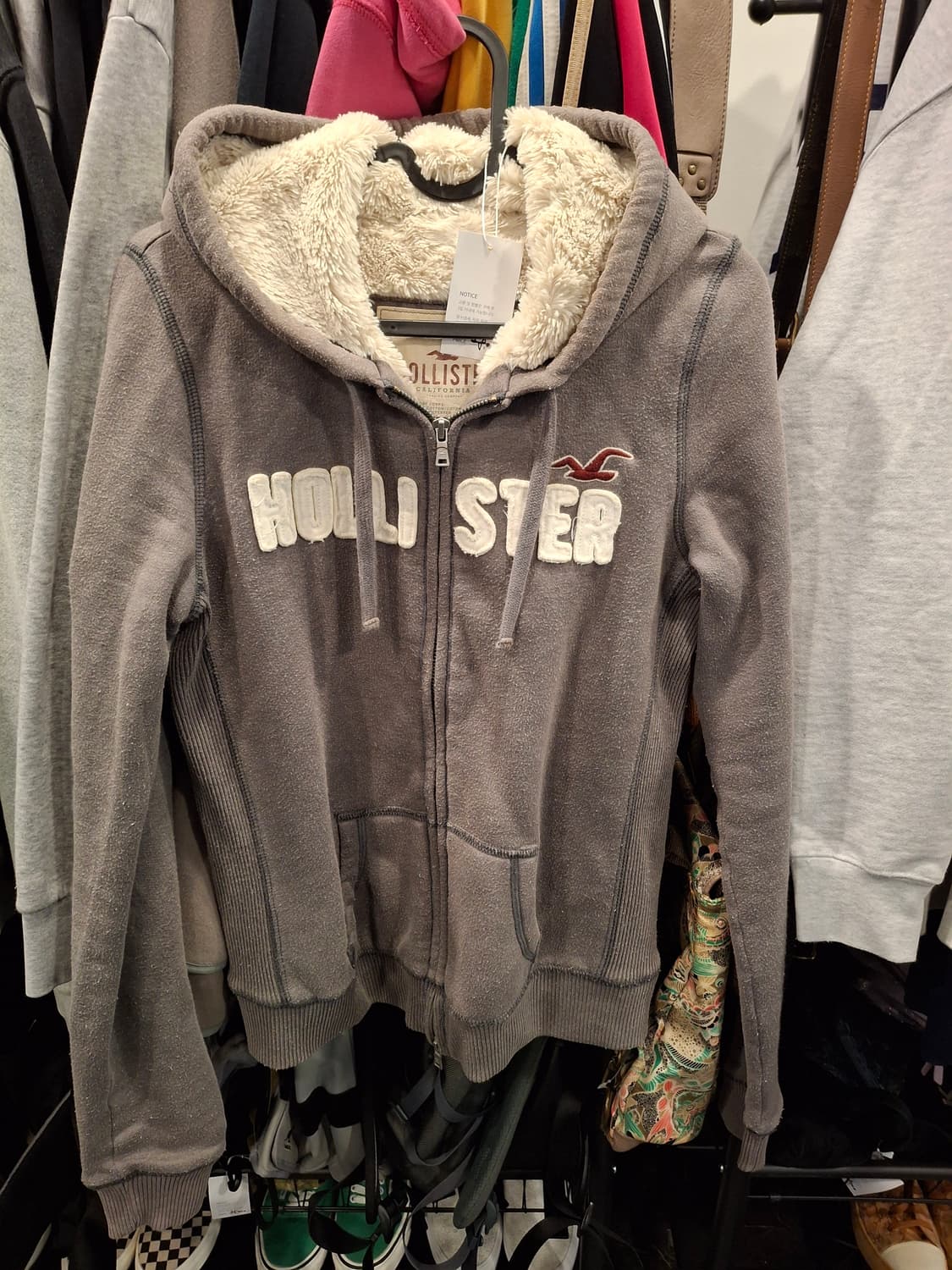 (마지막특가) 홀리스터 양털 후드집업 m 그레이 상품이미지1