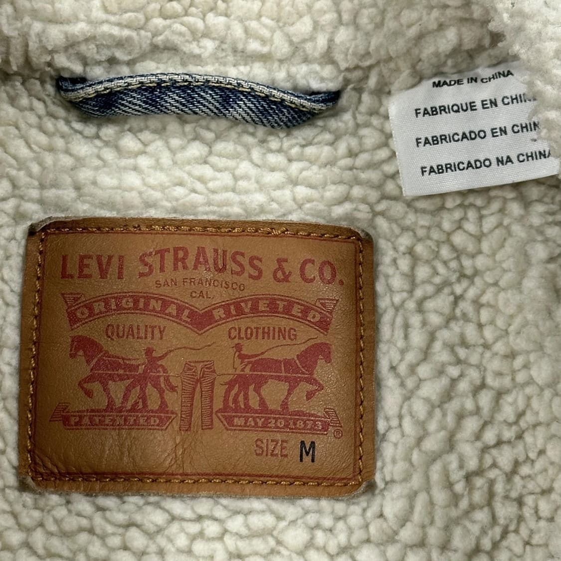 리바이스 오리지널 워싱 양털 트러커 청자켓 (M) 상품이미지7