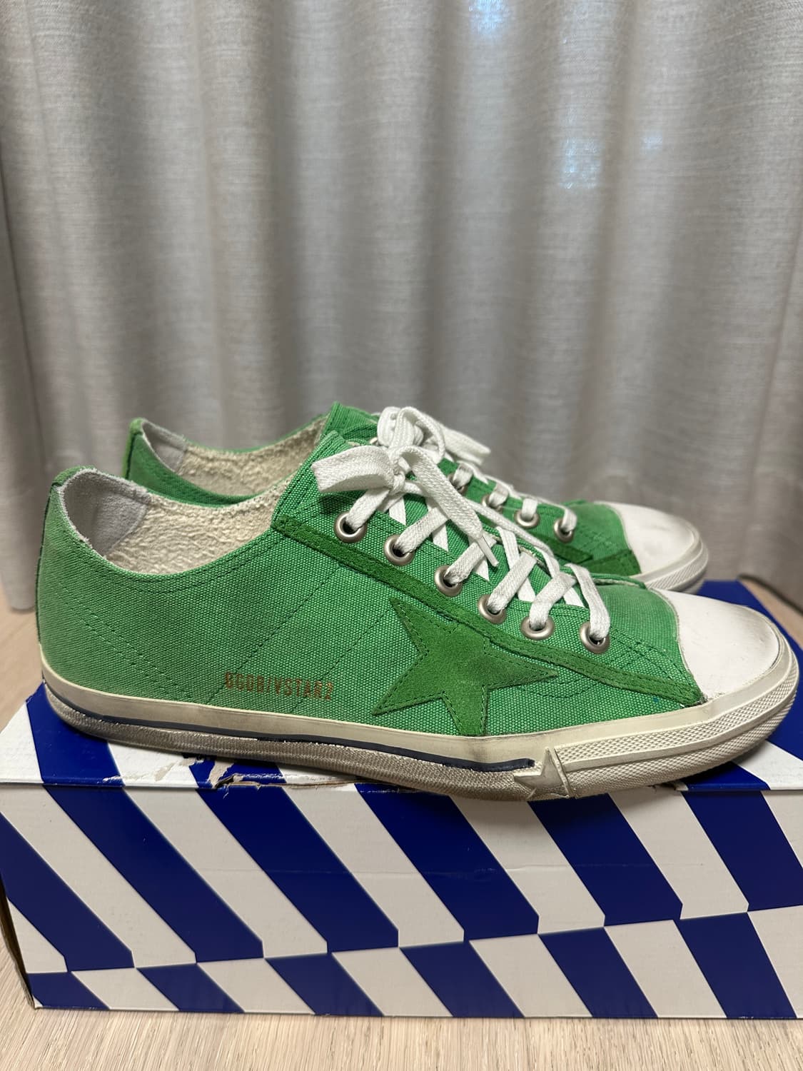 골든구스 V-STAR 2 그린 캔버스 41 상품이미지6