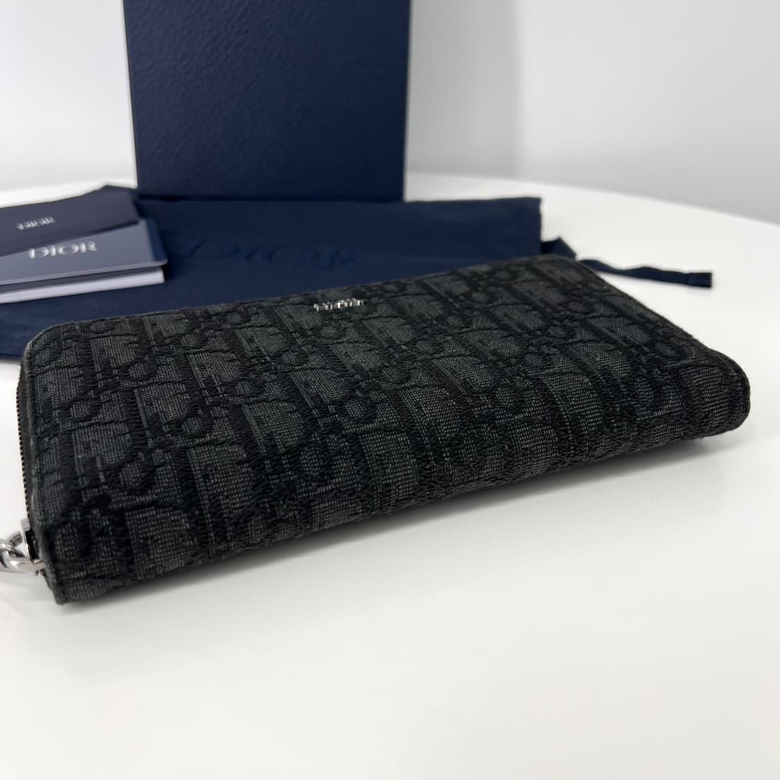 디올 오블리크 자카드 지퍼돌이 장지갑 블랙 상품이미지7