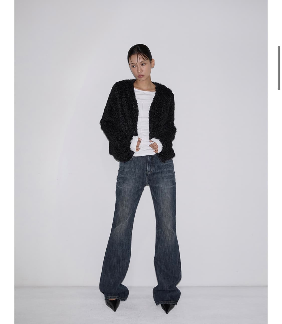이네기 퍼 가디건 상품이미지1