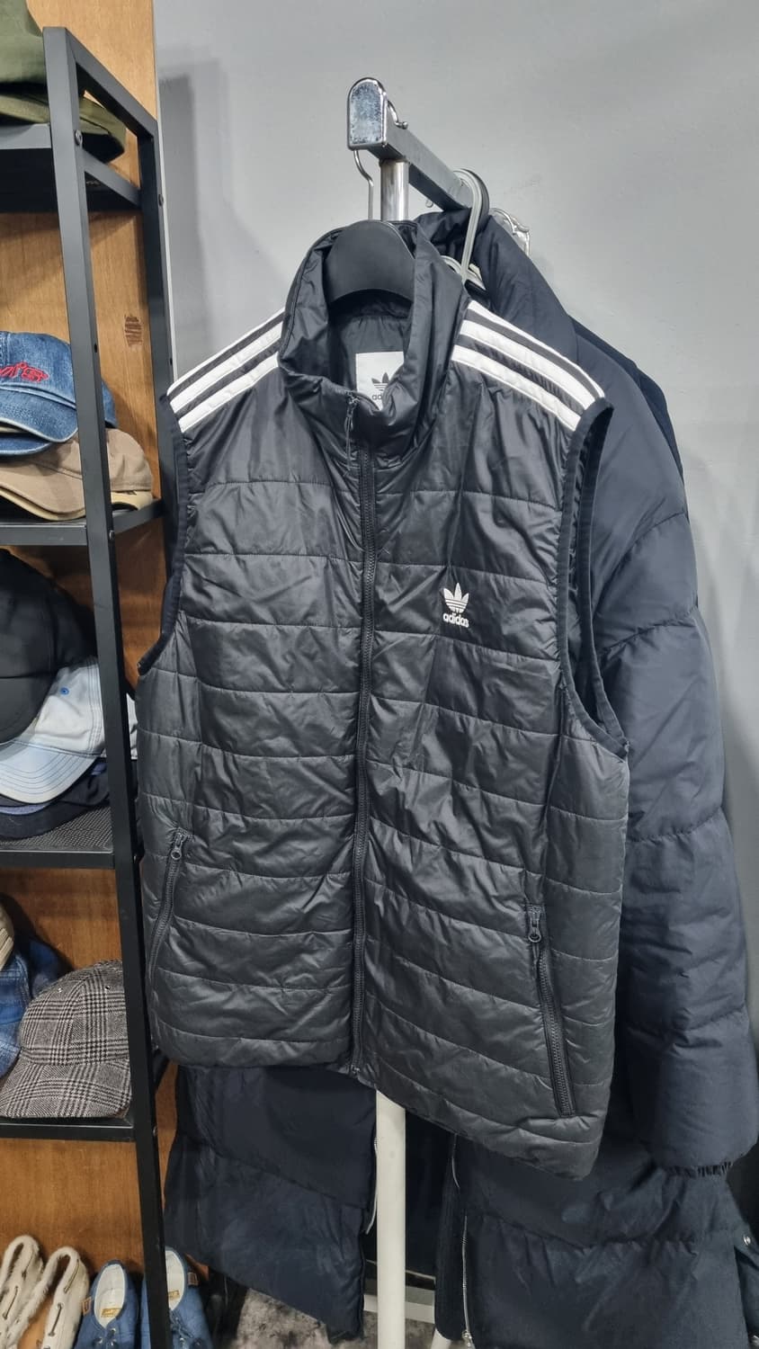 아디다스 불꽃마크 삼선 패딩조끼 남성L(100) 상태매우좋음 상품이미지1