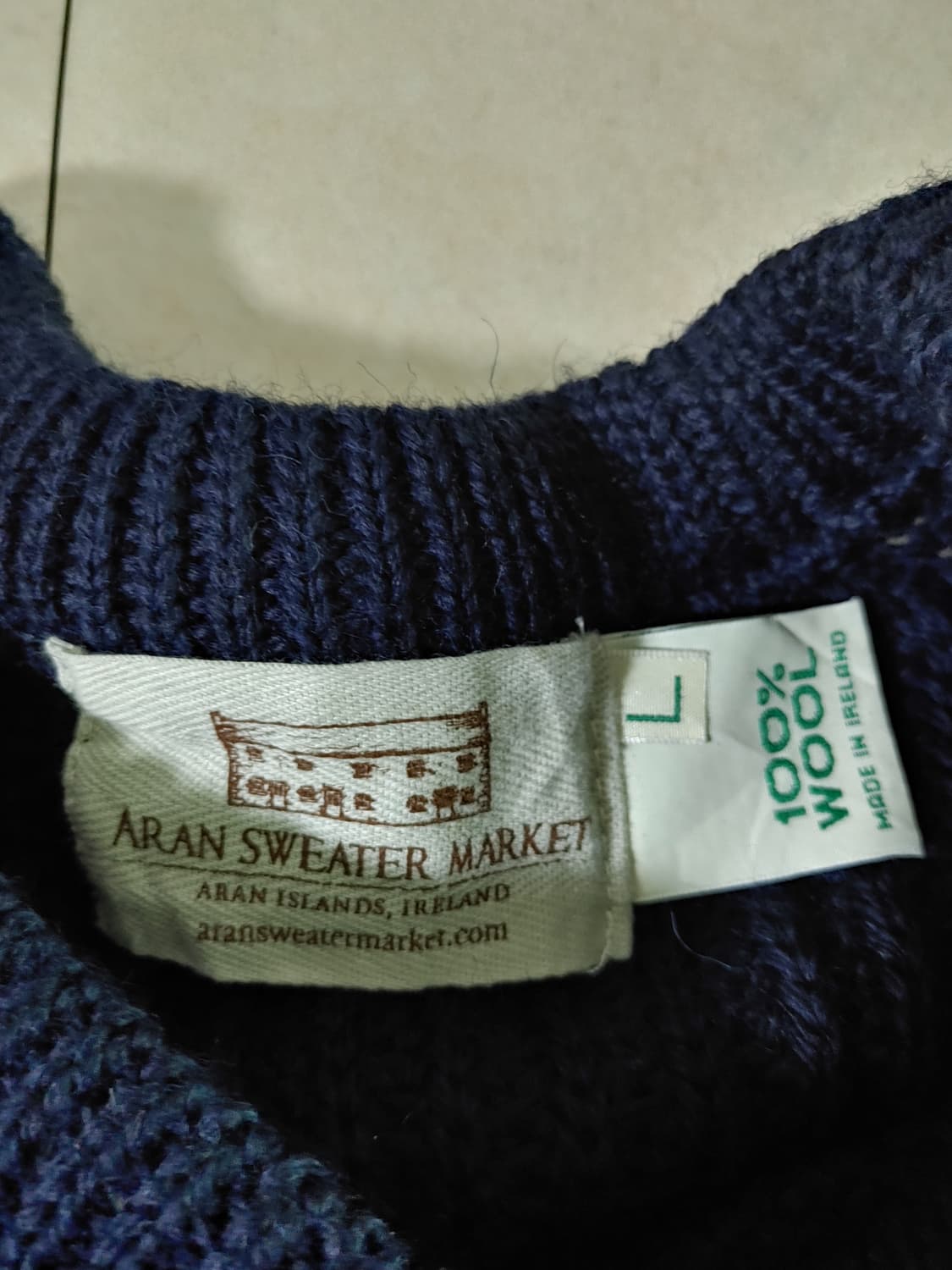 빈티지 레더패치 울 코만도니트 상품이미지2