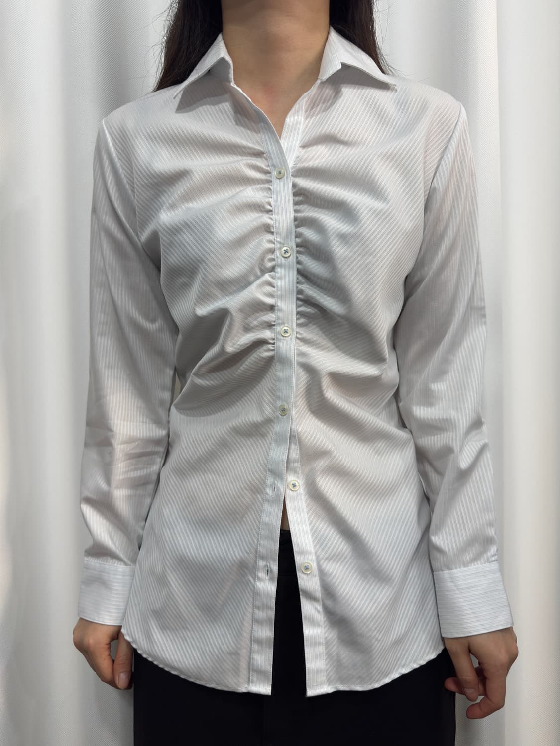 line shirring shirt 상품이미지1