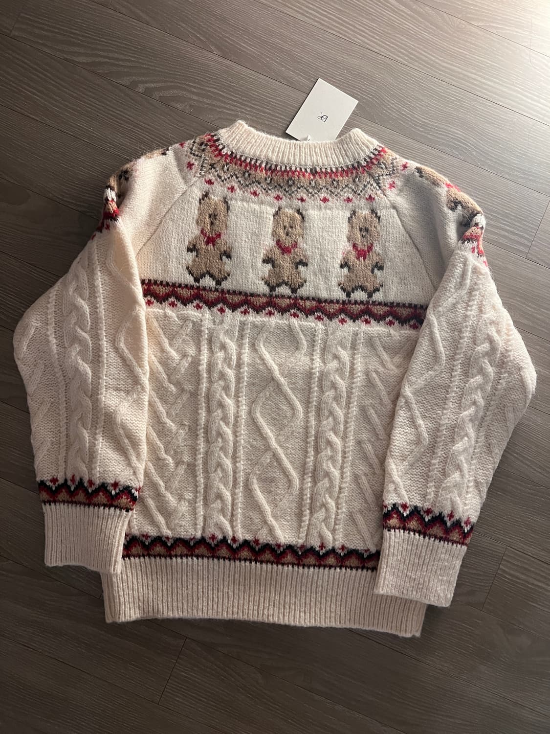 새상품 메이비베이비 디어리스트 크리스마스 테디 곰아지 니트 스웨터 상품이미지3