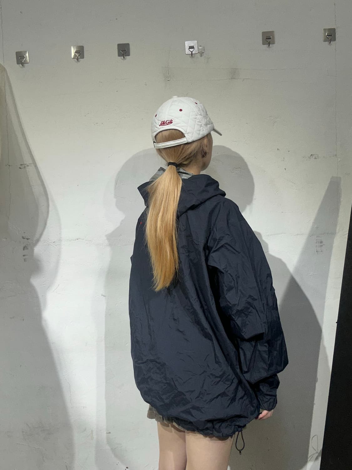 노스페이스 네이비 오버핏 후드 바람막이 자켓 XL  상품이미지3