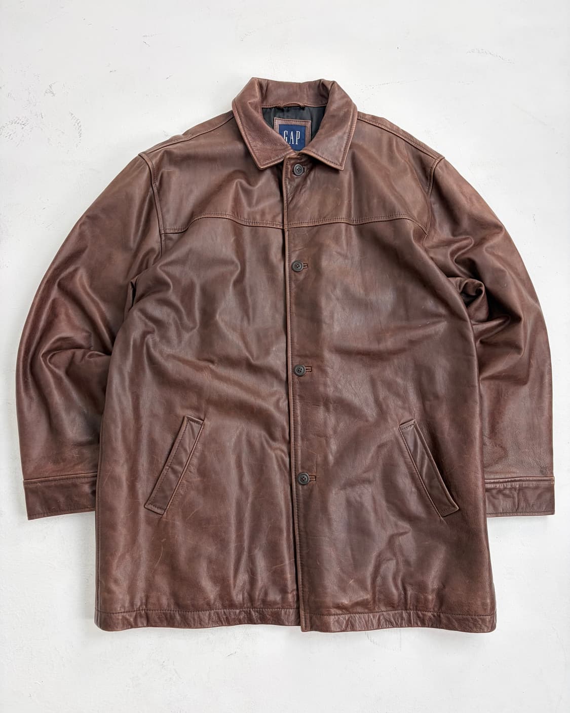 00s Gap Leather Coat (brown) 상품이미지1