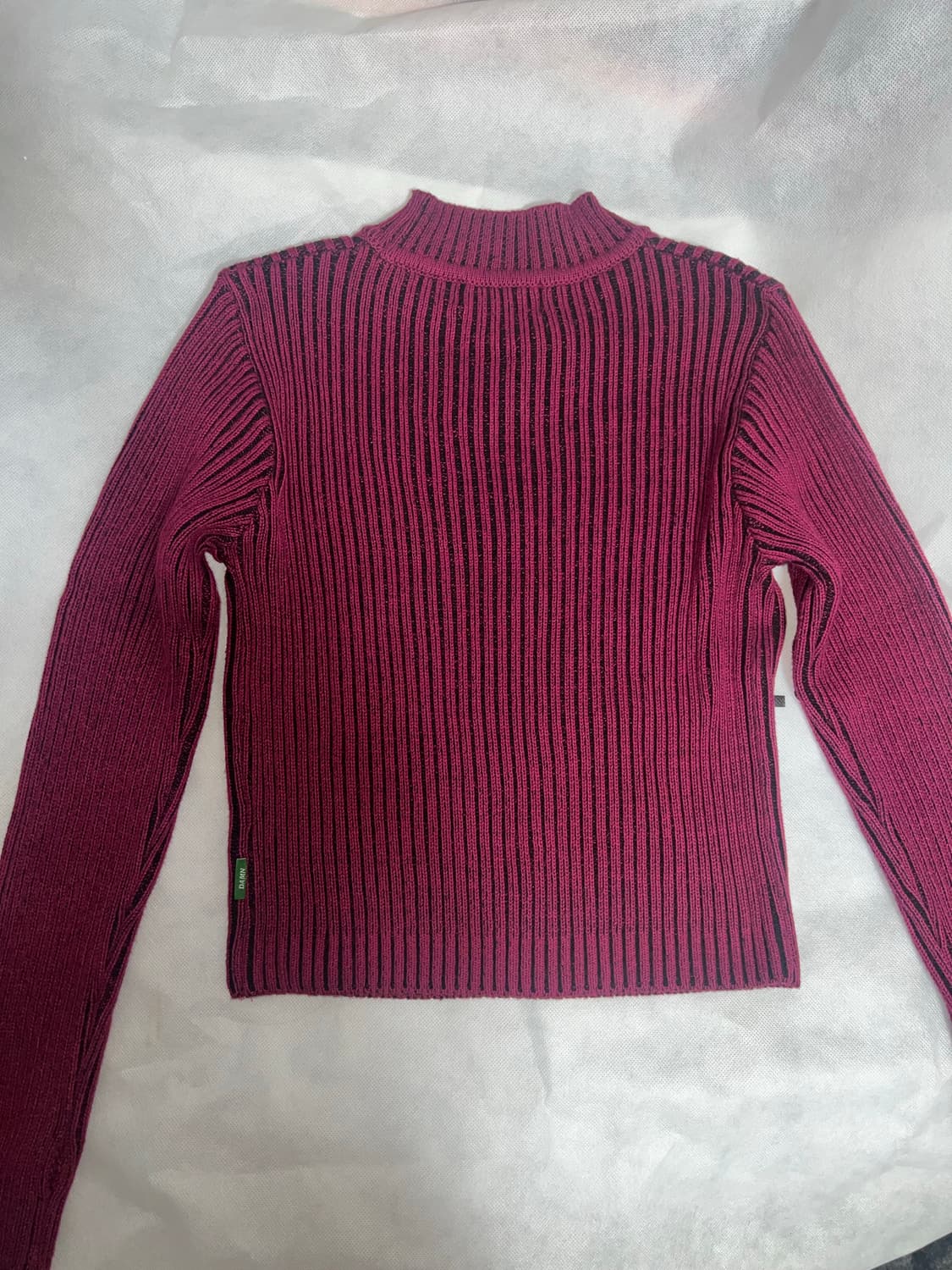 니트) 슬림핏 골지 니트 (레드) / 래리클락 시그니처 로고 크롭 니트 상품이미지4