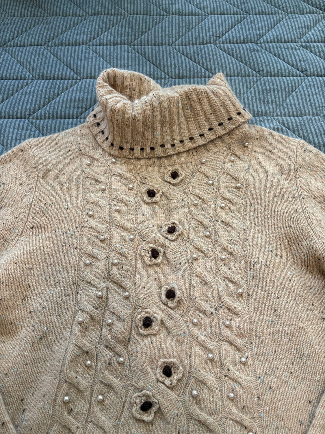 오트밀 플라워 폴라니트 상품이미지5