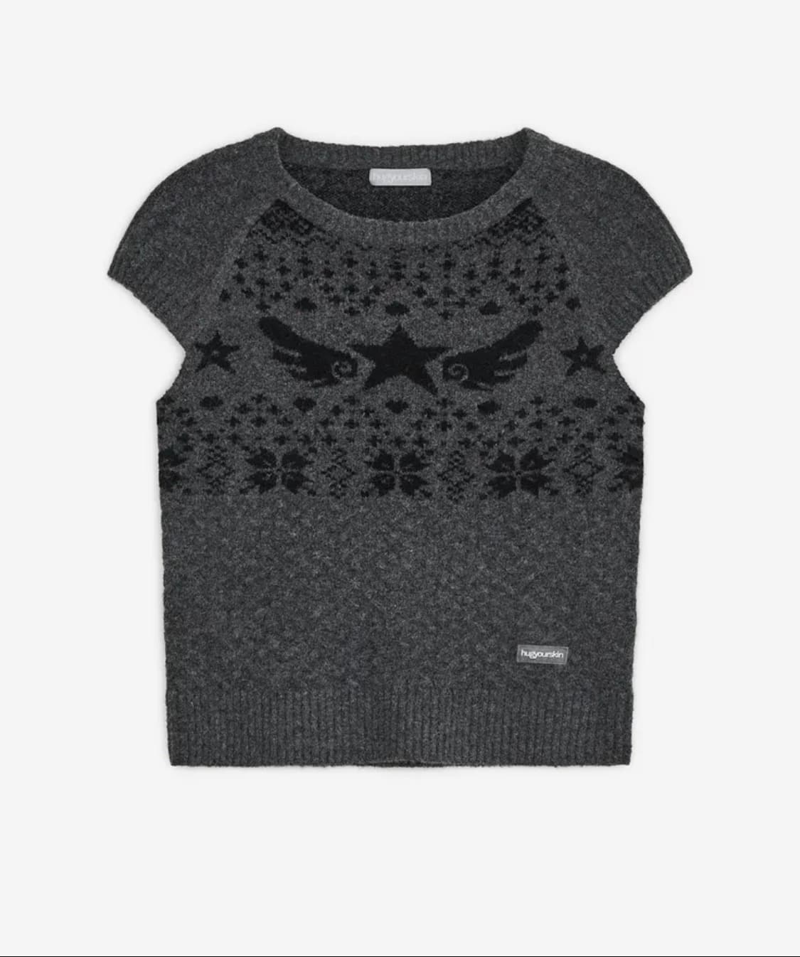 허그유어스킨 스타 윙 니트 탑 (차콜) 상품이미지1
