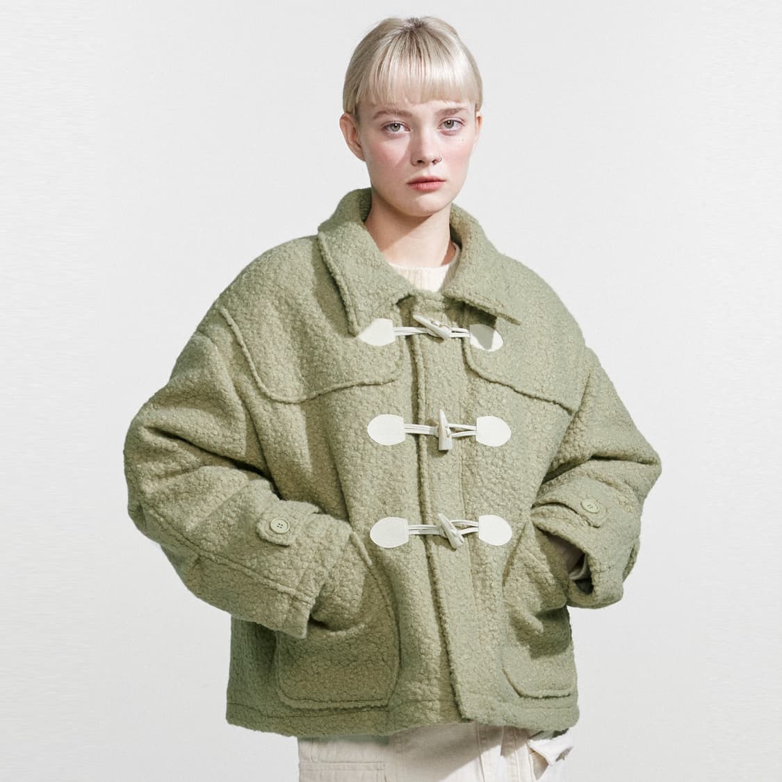 노이아고(NOIAGO) 테리 더플코트 프리사이즈 새상품 상품이미지1