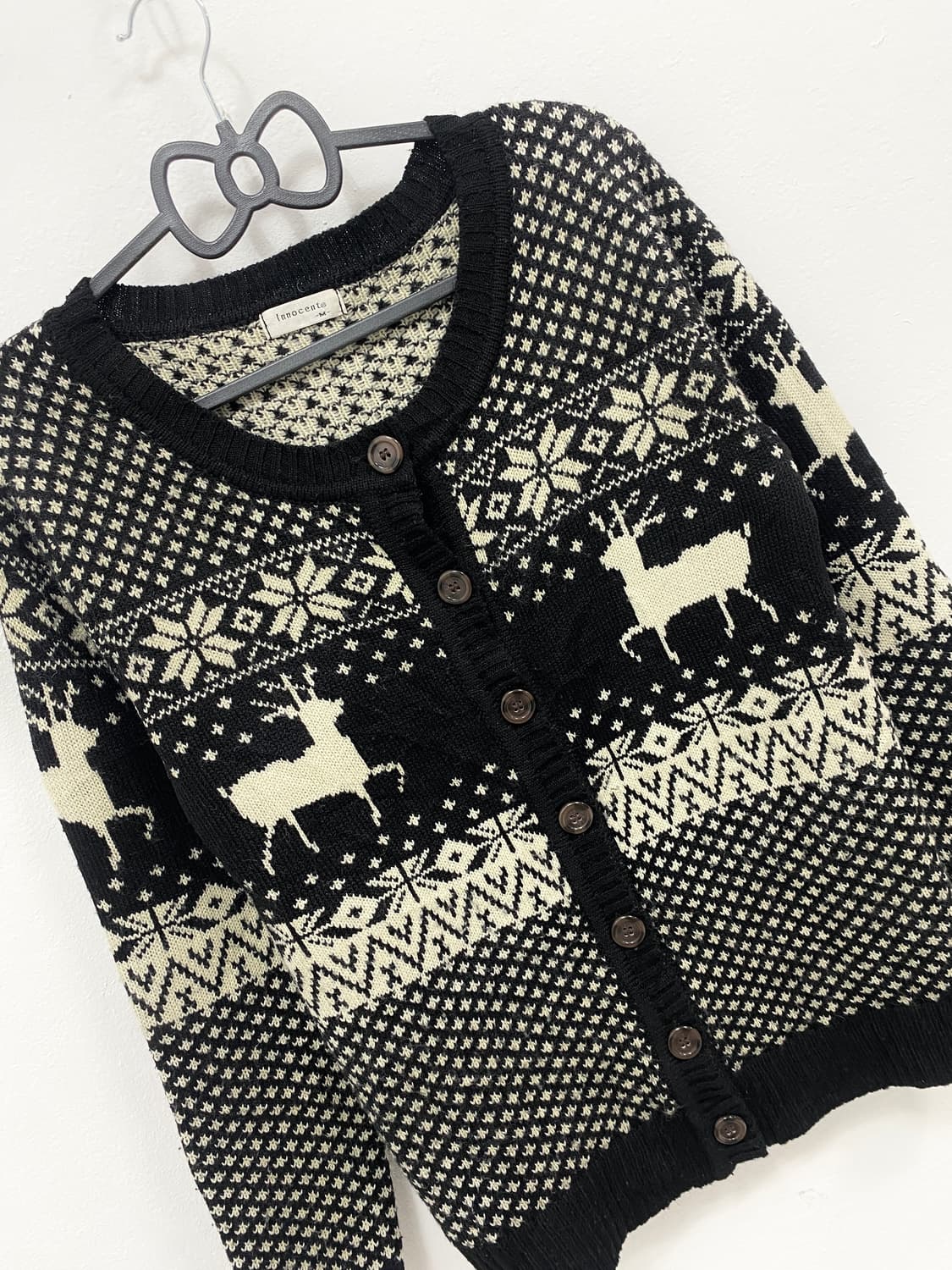 [INNOCENT] 블랙 노르딕 니트 가디건 상품이미지4