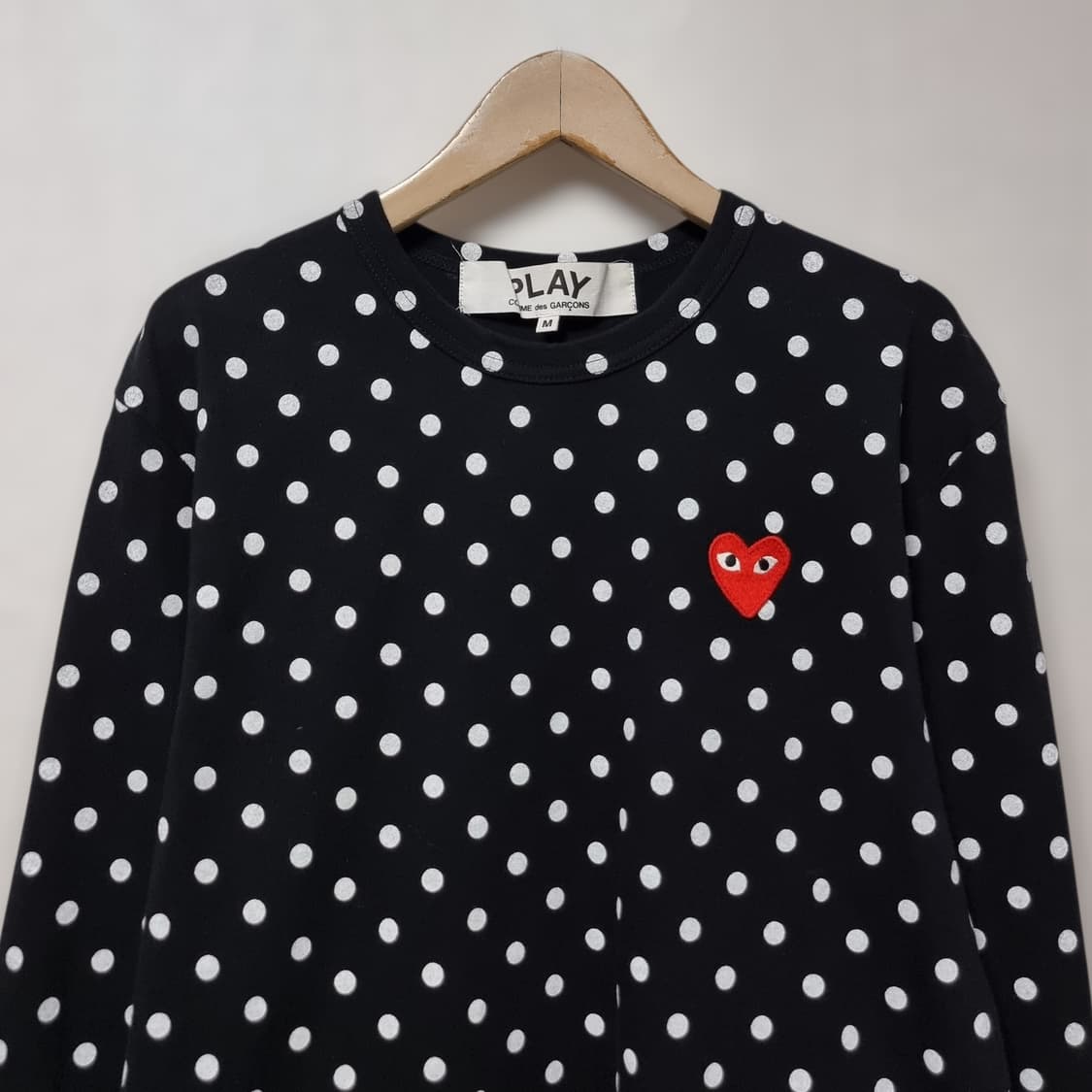 꼼데가르송 폴카 닷 레드 하트 롱슬리브 95 상품이미지3
