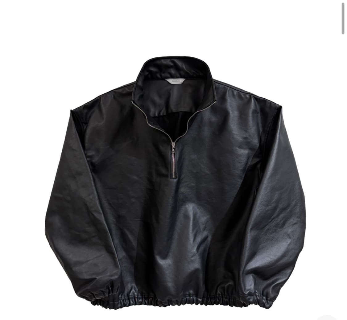 [2]논노드 하프 집 코티드 데님 블랙 상품이미지1