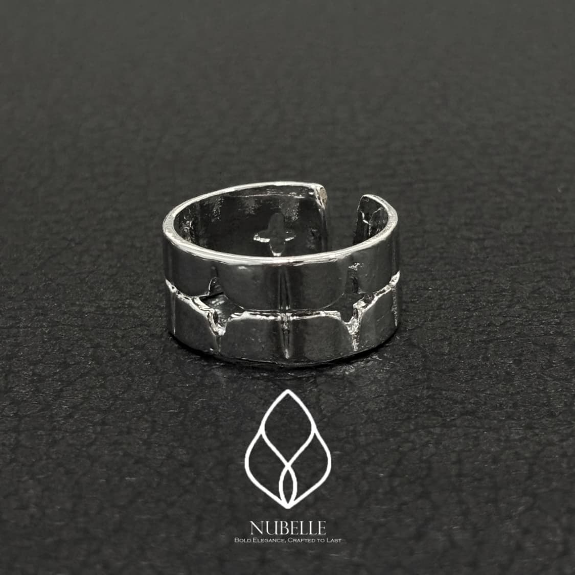 🌗 Twinkle punched ring / 스타 펀칭 실버 반지 상품이미지2