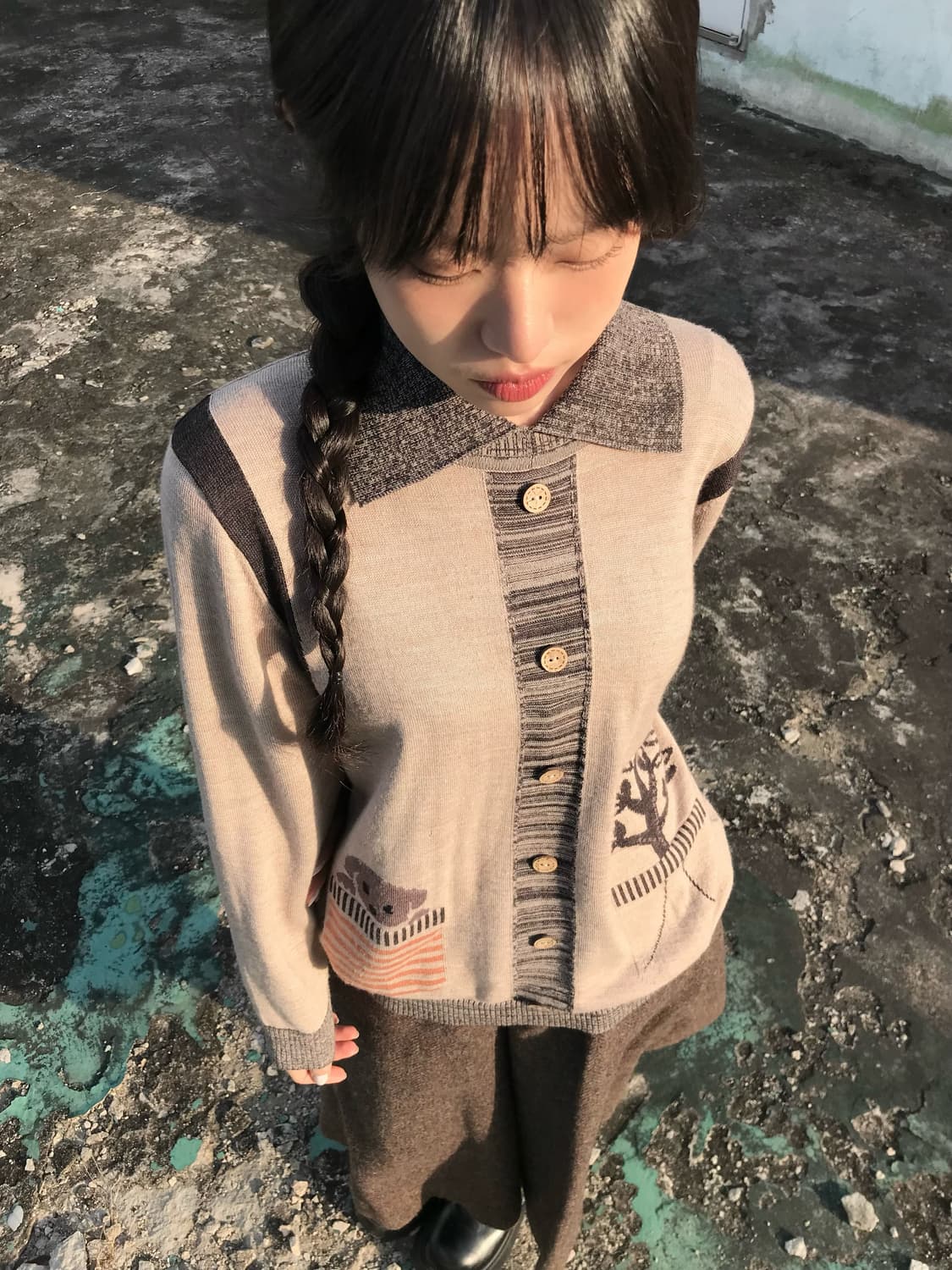 주머니에 멍멍이가! 니트 상품이미지1