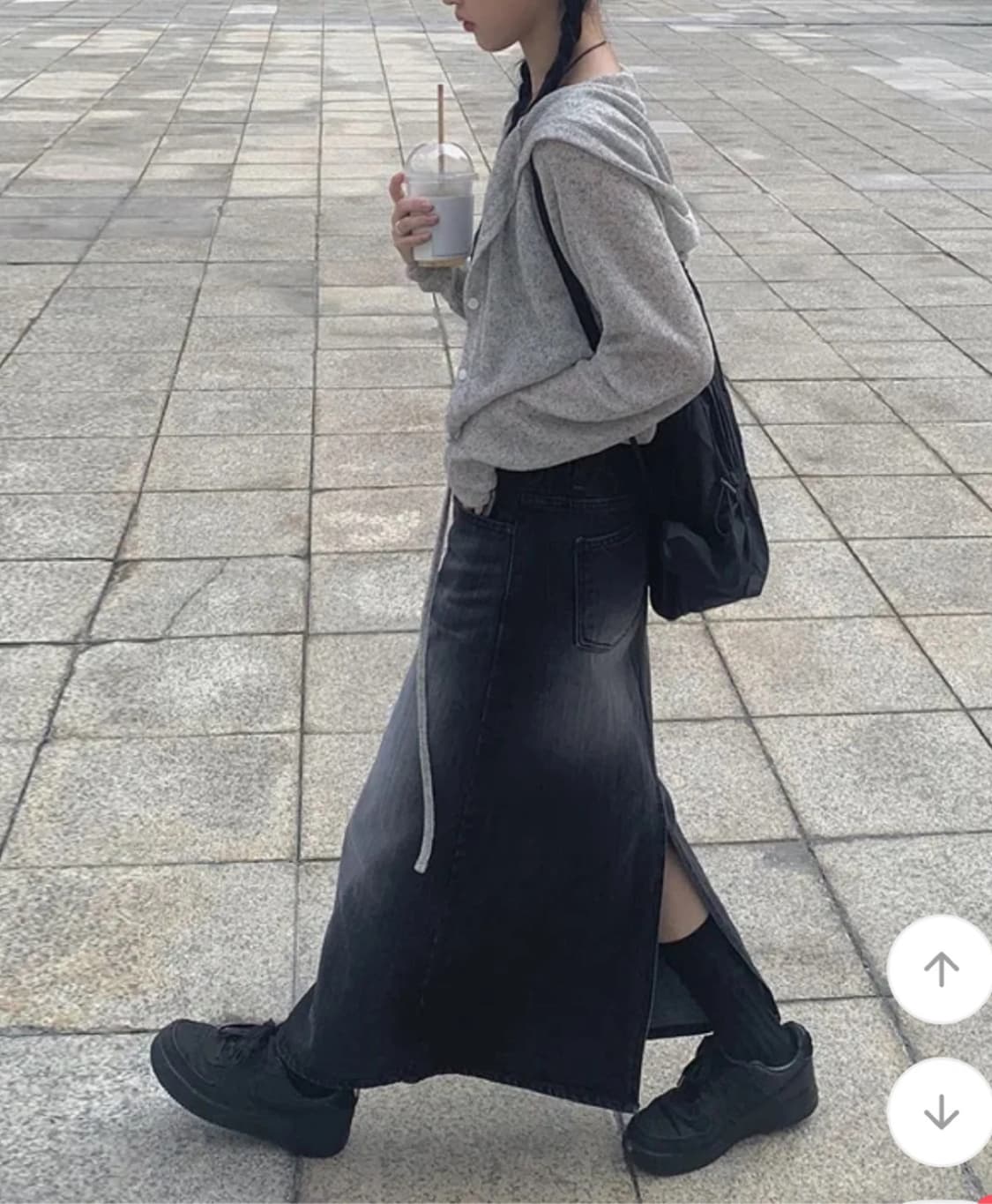애니원모어 데님 스커트 흑청  상품이미지1