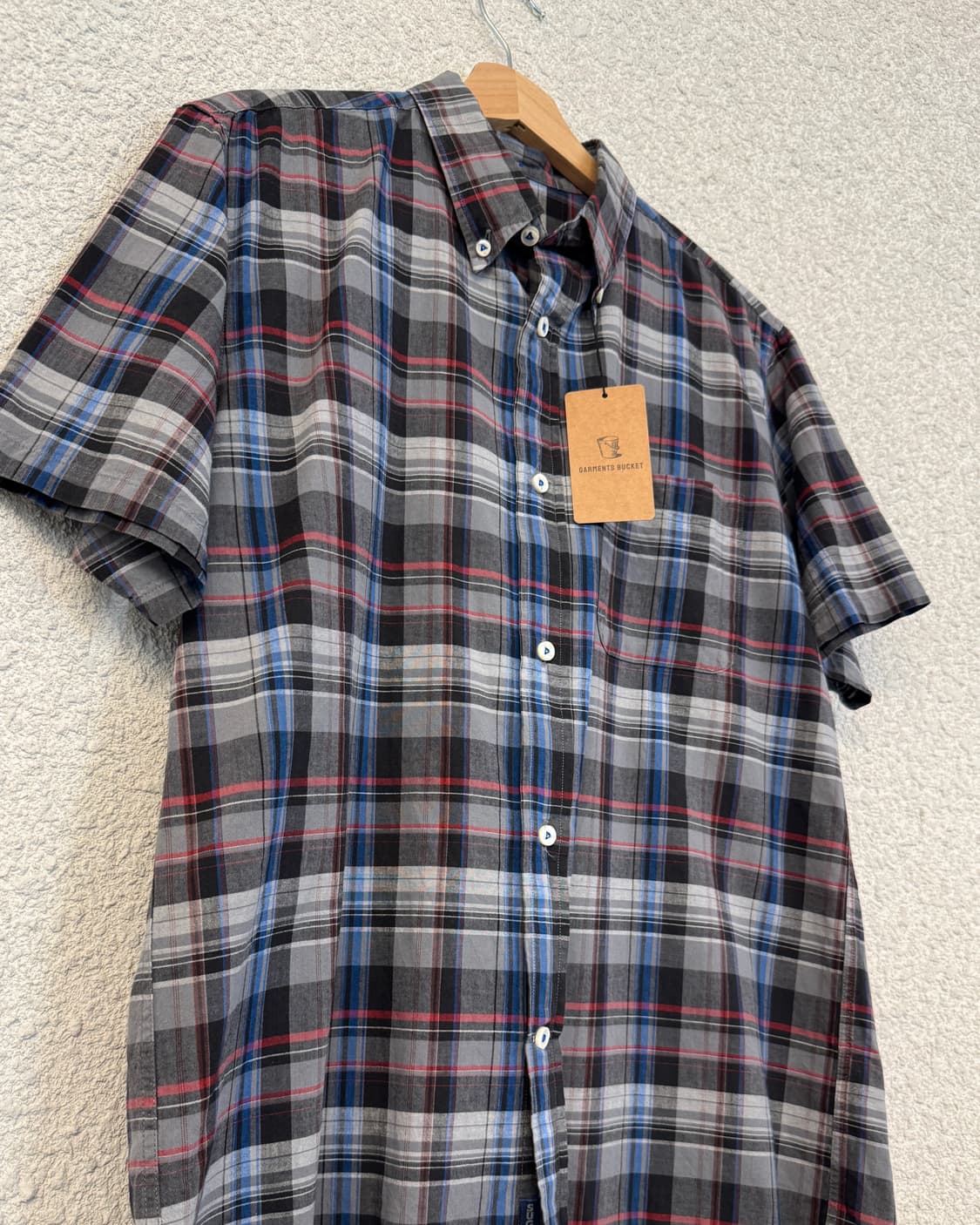 슈가케인 체크 반팔 버튼다운 셔츠 상품이미지4