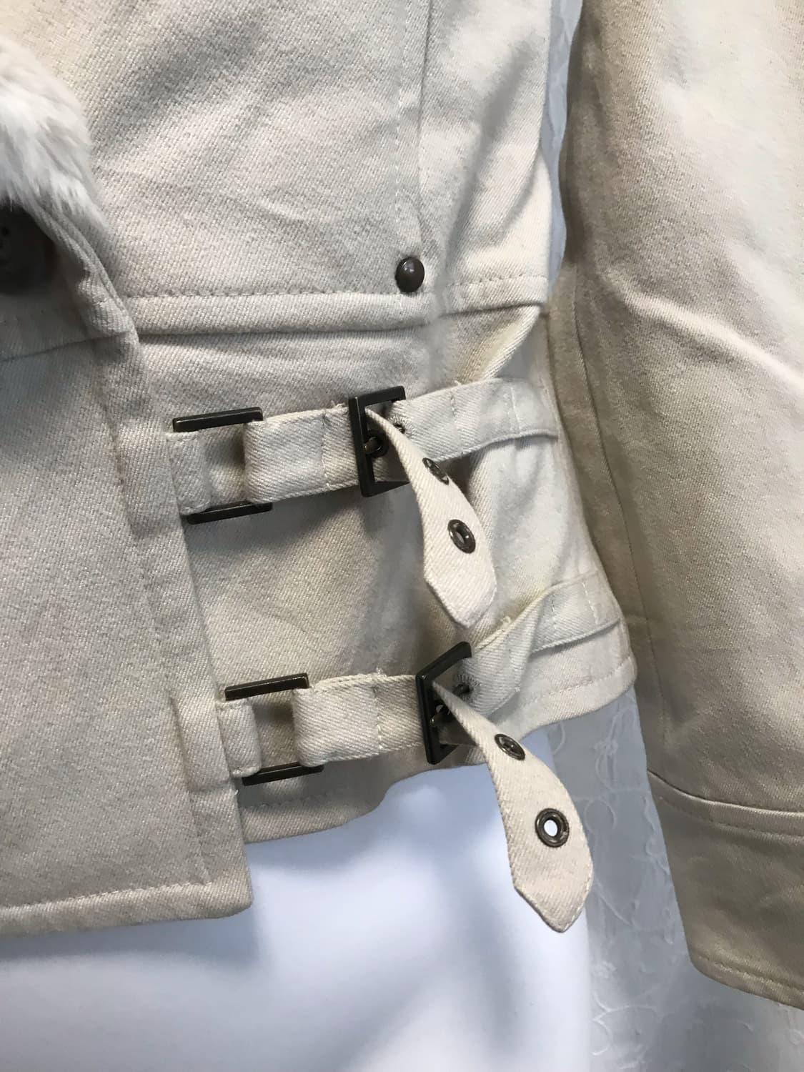 빈티지 y2k 페어리 래빗퍼 벨티드 코튼 퍼 자켓 상품이미지7