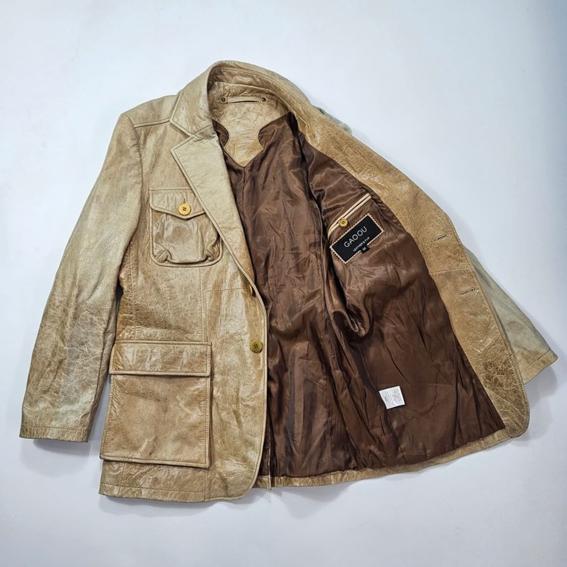 GAOOU 빈티지 염소가죽 블레이저 52 상품이미지5