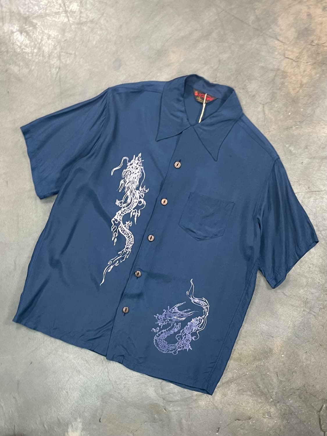 Vtg 오리엔탈 레이온 반팔 셔츠 상품이미지2