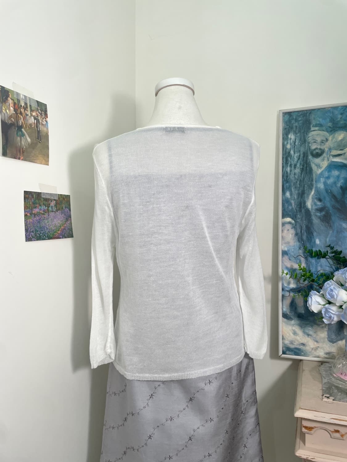 white one-button summer cardigan 상품이미지4