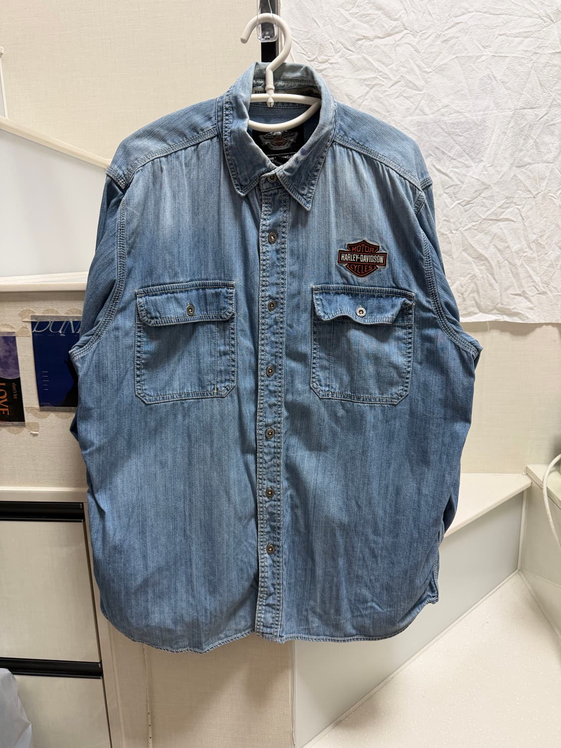 할리데이비슨 중청 패치 데님 셔츠 상품이미지1
