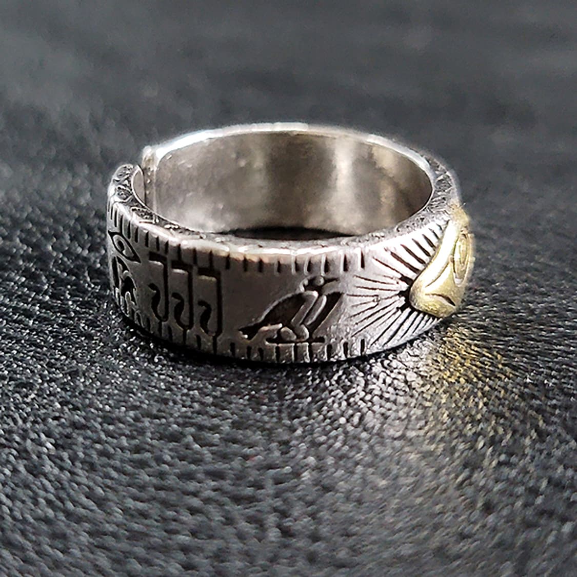 Solivis 실버 남자 엔틱 빈티지 명품 고대 일루미나티 눈 반지 상품이미지2