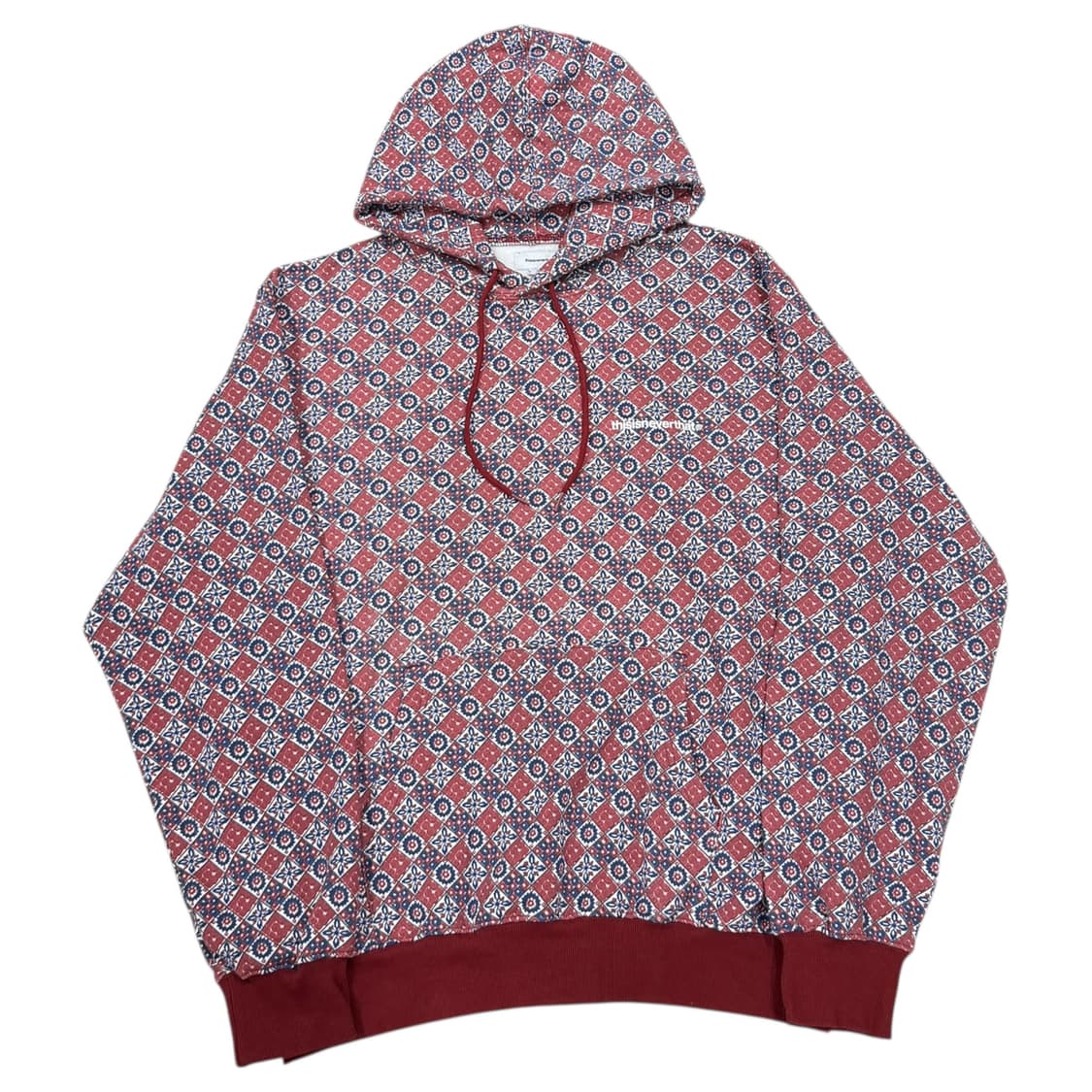 디스이즈네버댓 타일 패턴 기모 스웻 셋업 세트 버건디 XL 상품이미지3