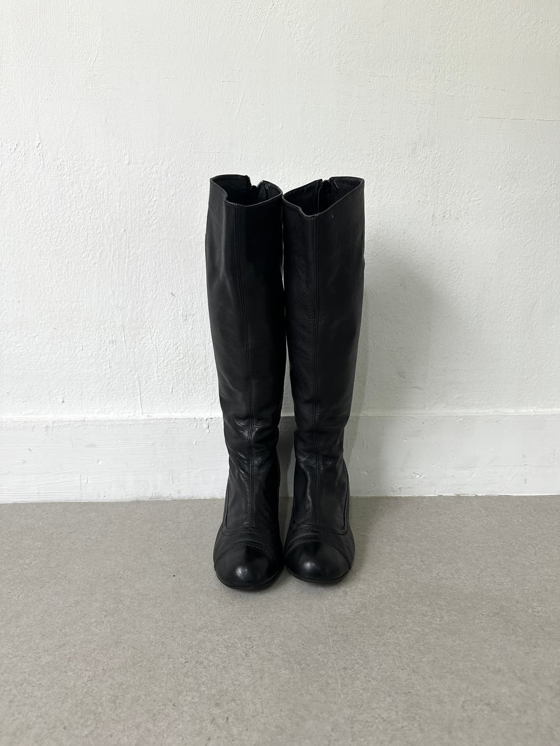 랑방 발레코어 키튼힐 레더 롱부츠 상품이미지2