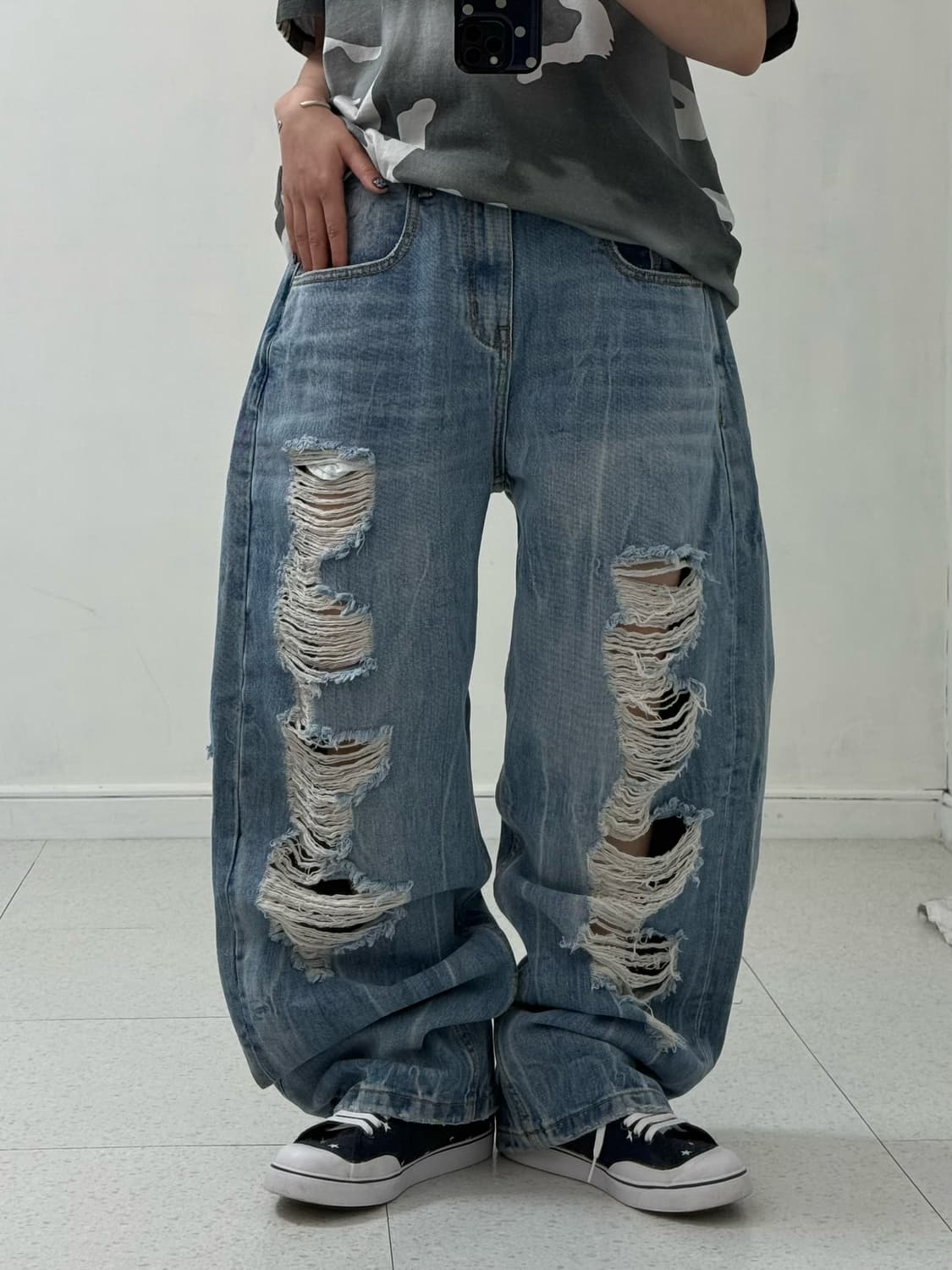 빈티지 그런지 데님팬츠 상품이미지1