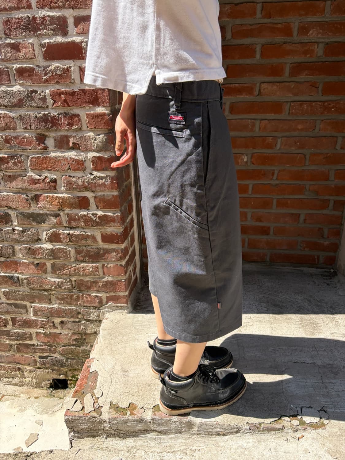 32) Dickies 제뉴인 차콜 와이드 크롭 팬츠 상품이미지6