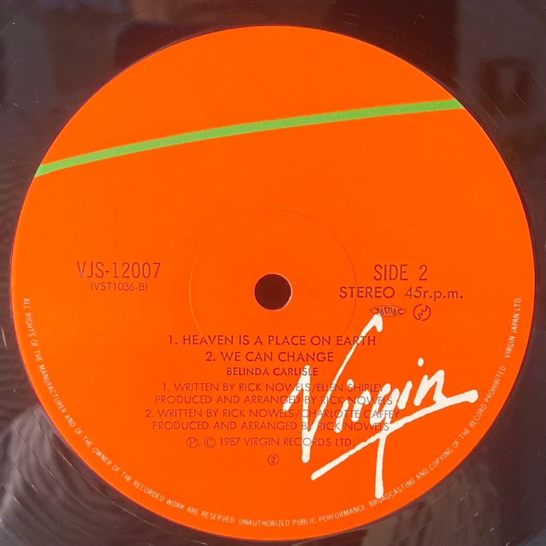 (중고LP-팝) Belinda Carlisle -Heaven Is 상품이미지5