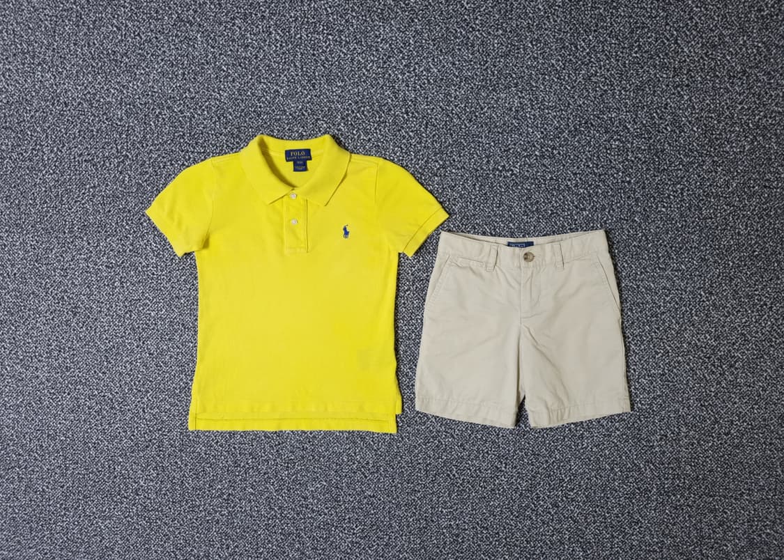 [무료배송][100]폴로 키즈 반팔티 반바지 여름 코디 세트 상품이미지1