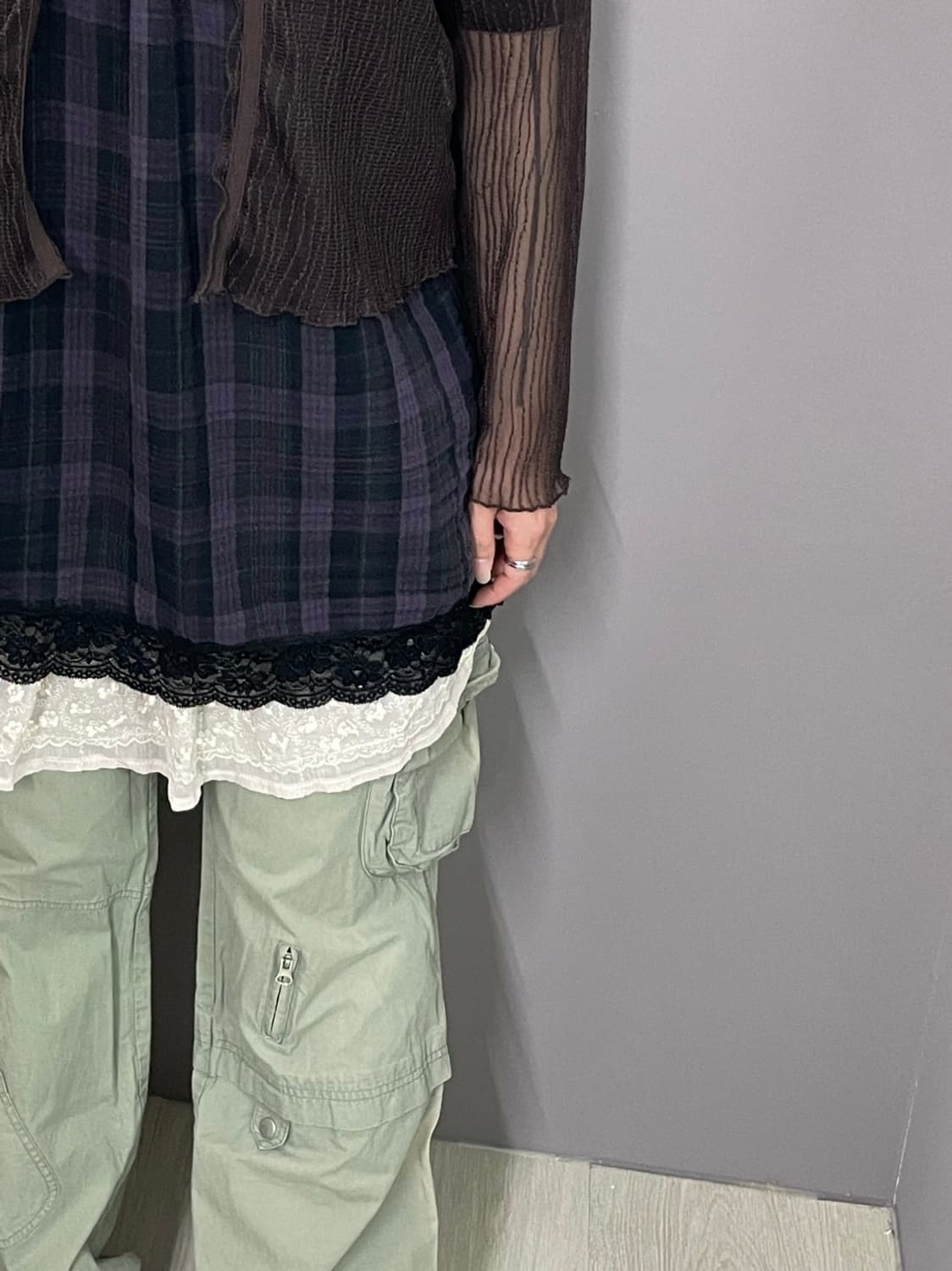 C003 JPN 레이스 플리츠 미니스커트 상품이미지2