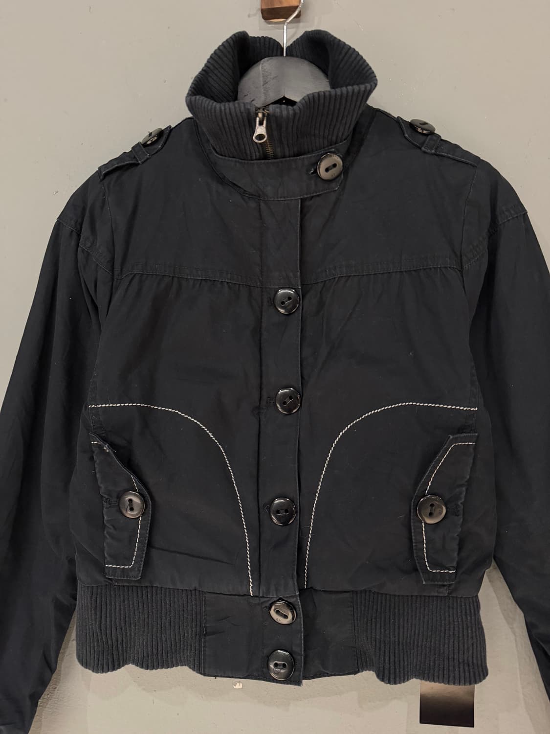 high-neck button-up crop jacket 상품이미지7