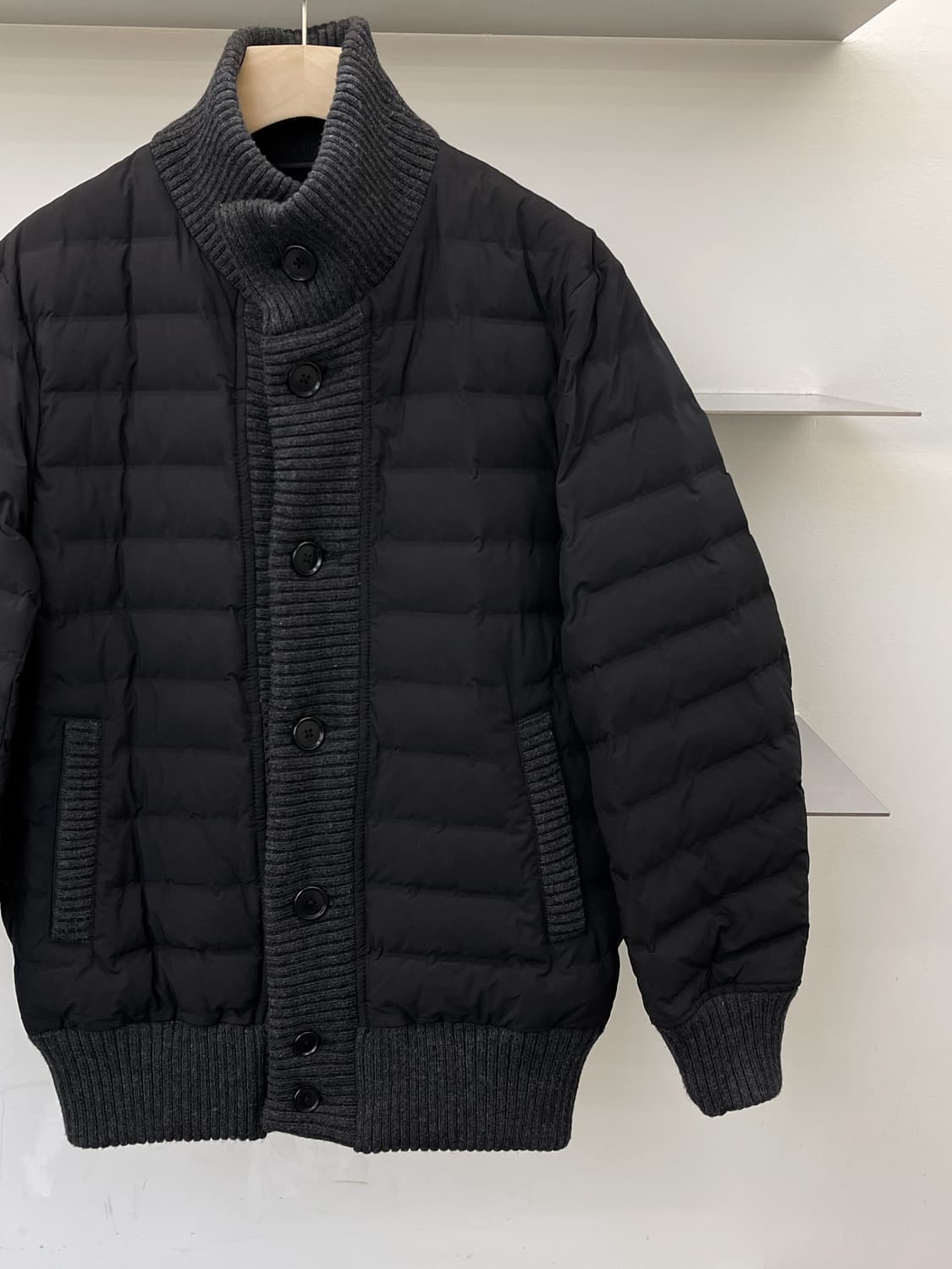 콤 사 이즘 패디드 버튼 가디건 상품이미지3