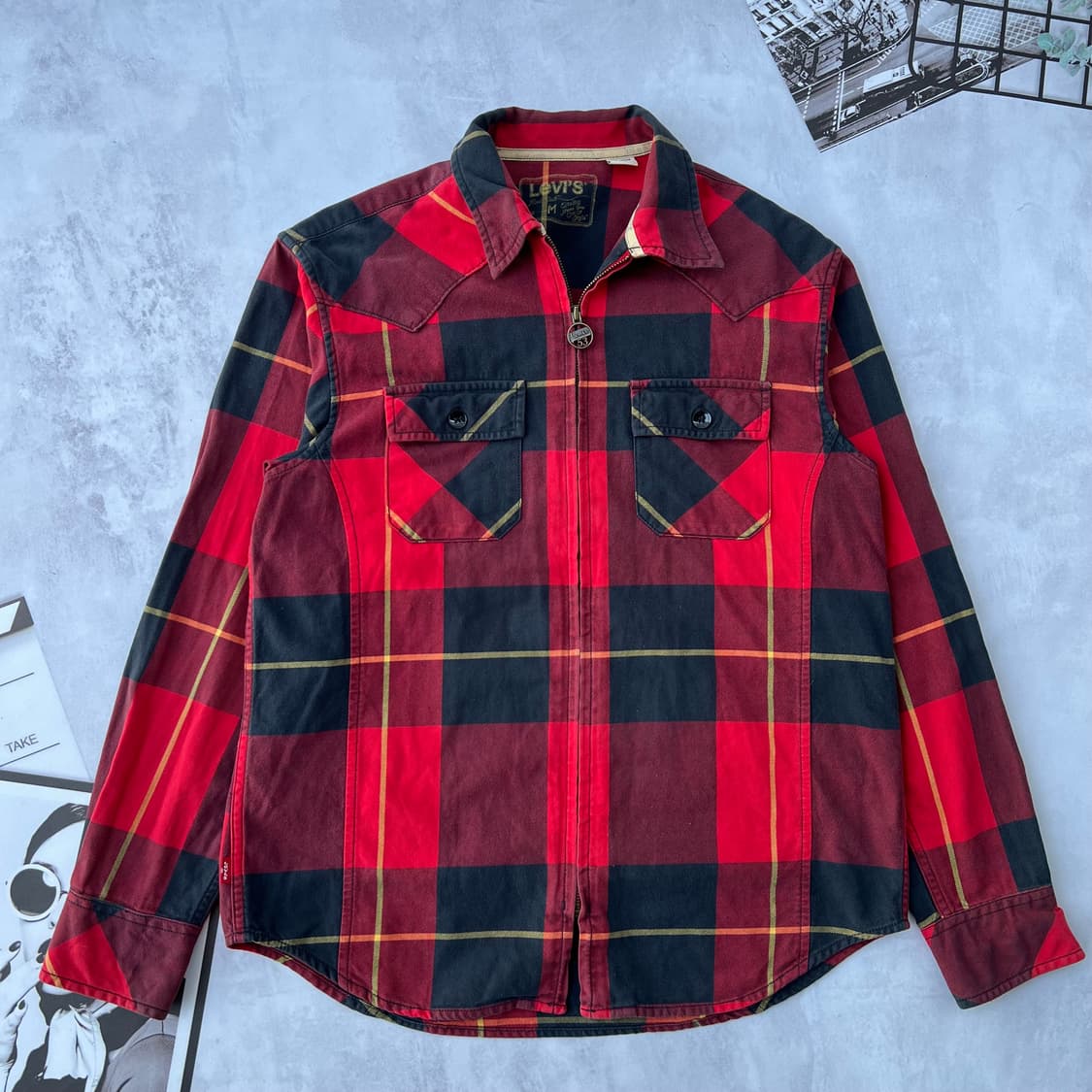 리바이스(Levi's) 타탄 체크 셔츠 집업 자켓 상품이미지2